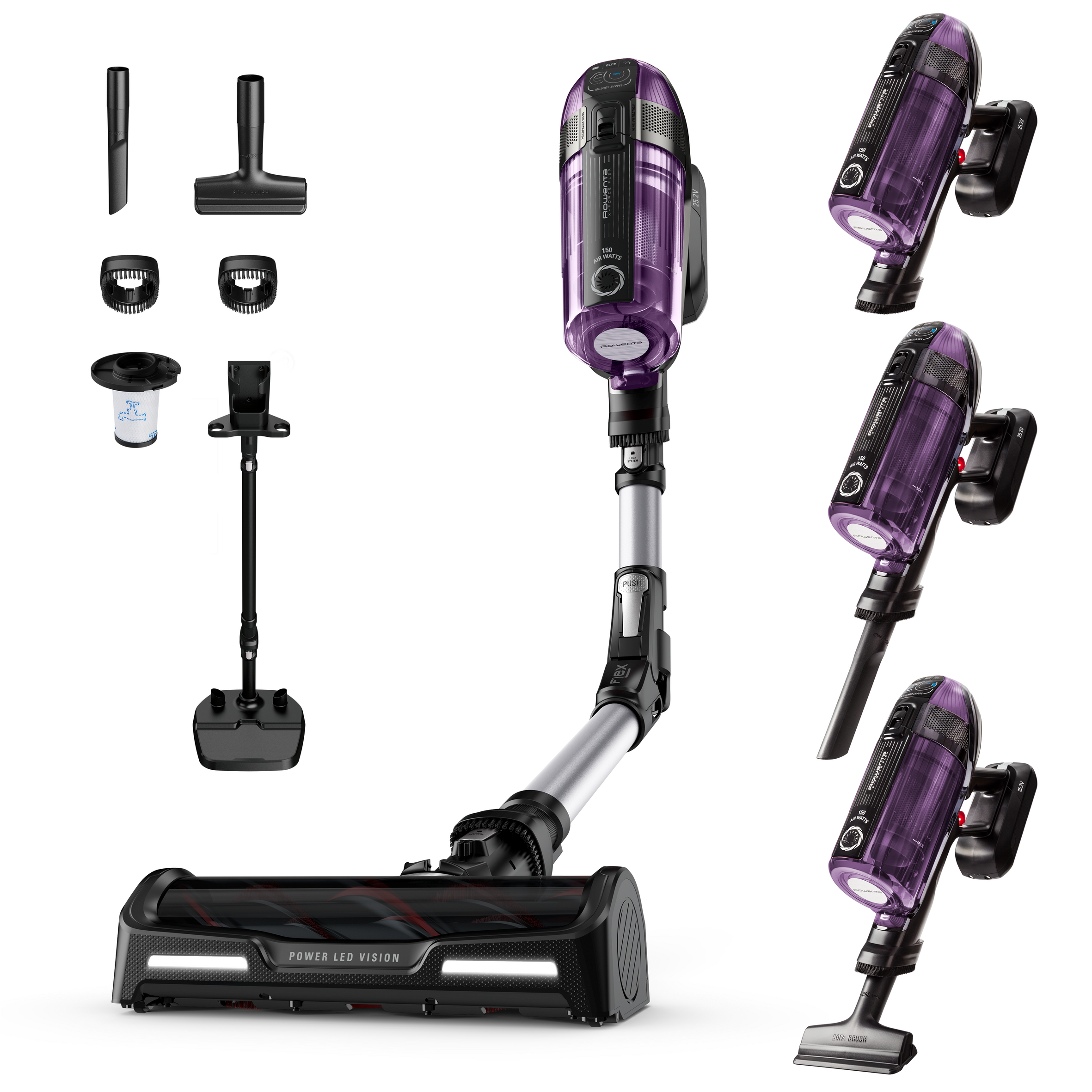 X-Force Flex 12.60, Aspirateur balai sans fil, Multifonction, 150 AW, 45 min d'autonomie, Modèle allergie