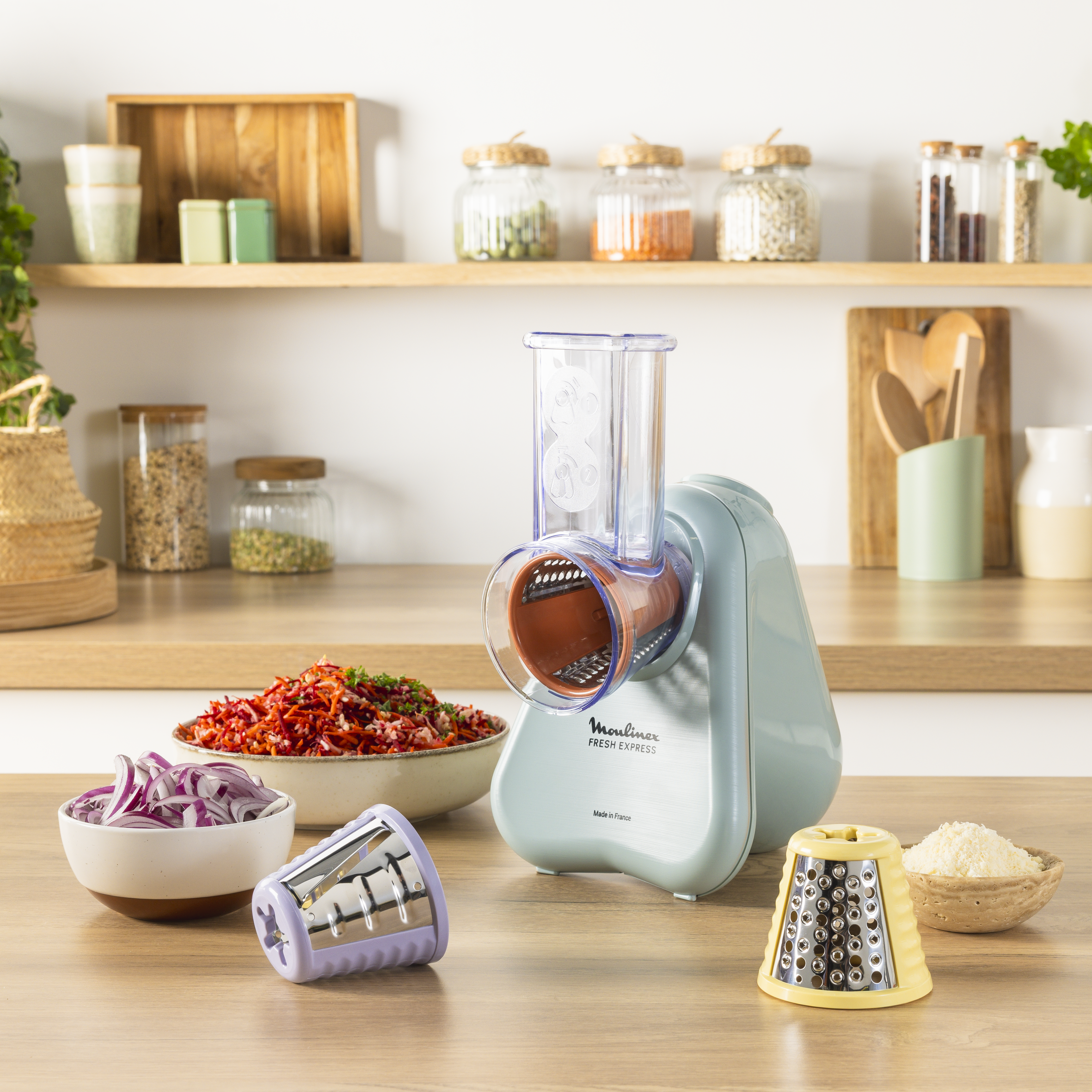 Coupe-Légumes Électrique Meykey Fresh Express 150W - Râpe 5 Cônes Pour Carottes Pommes De Terre