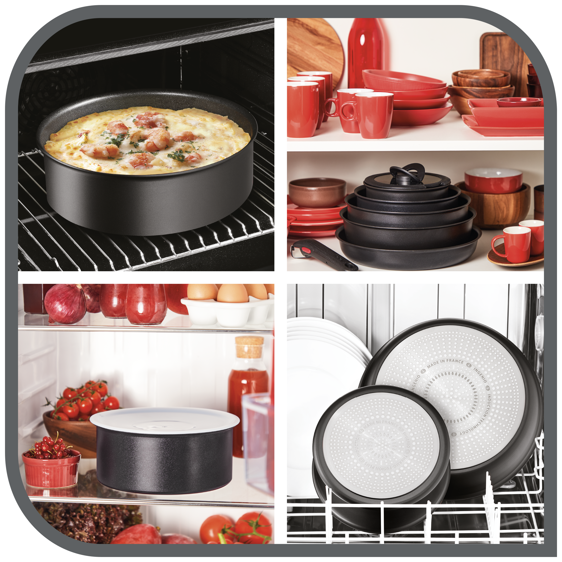 Set De Cuisine TEFAL Ingenio Emotion 10 Pièces – Compatible Induction, Inox