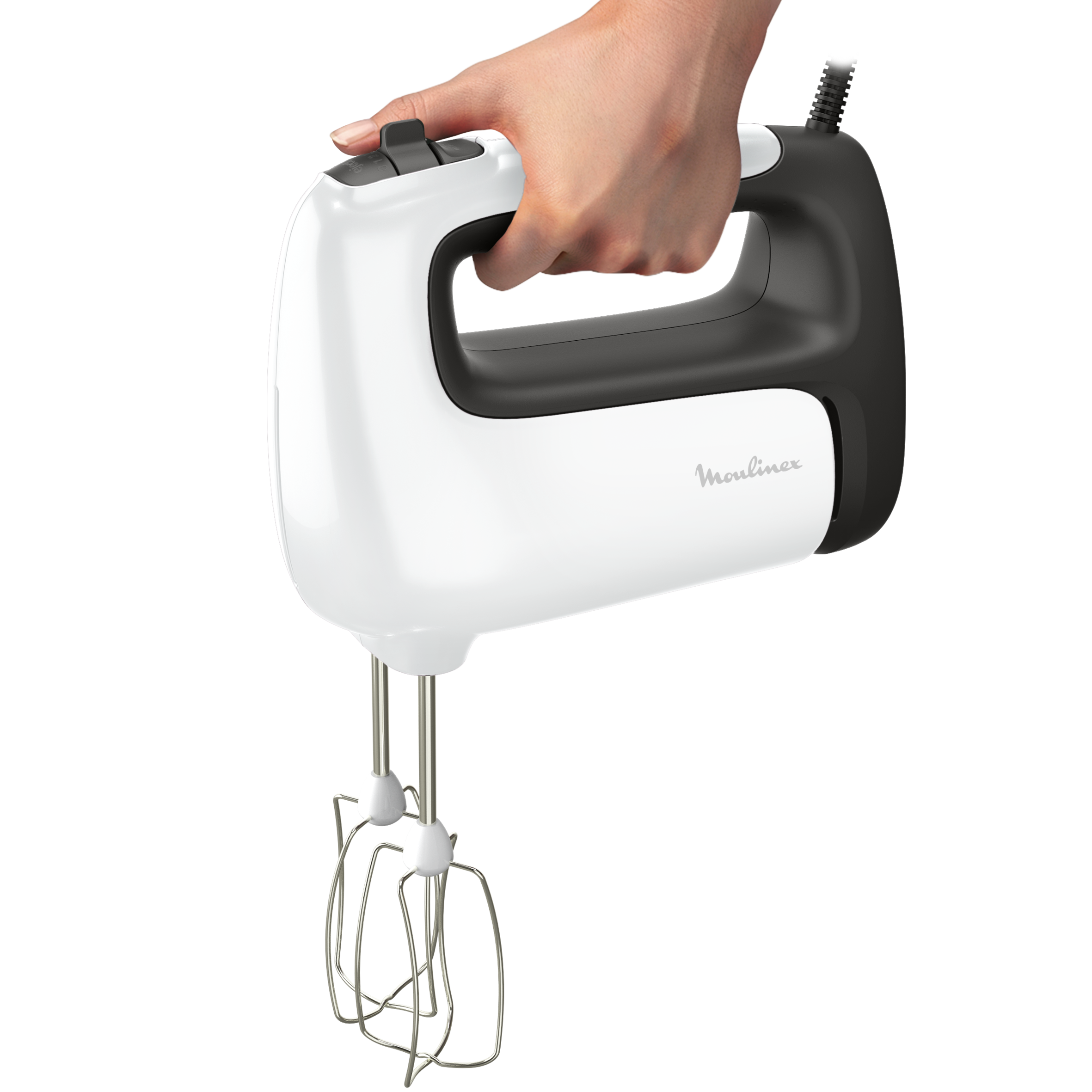 Moulinex Prep‘Mix+ Handmixer – 500 W, 5 Geschwindigkeiten + Turbo, Inkl. Stabmixer & Messbecher