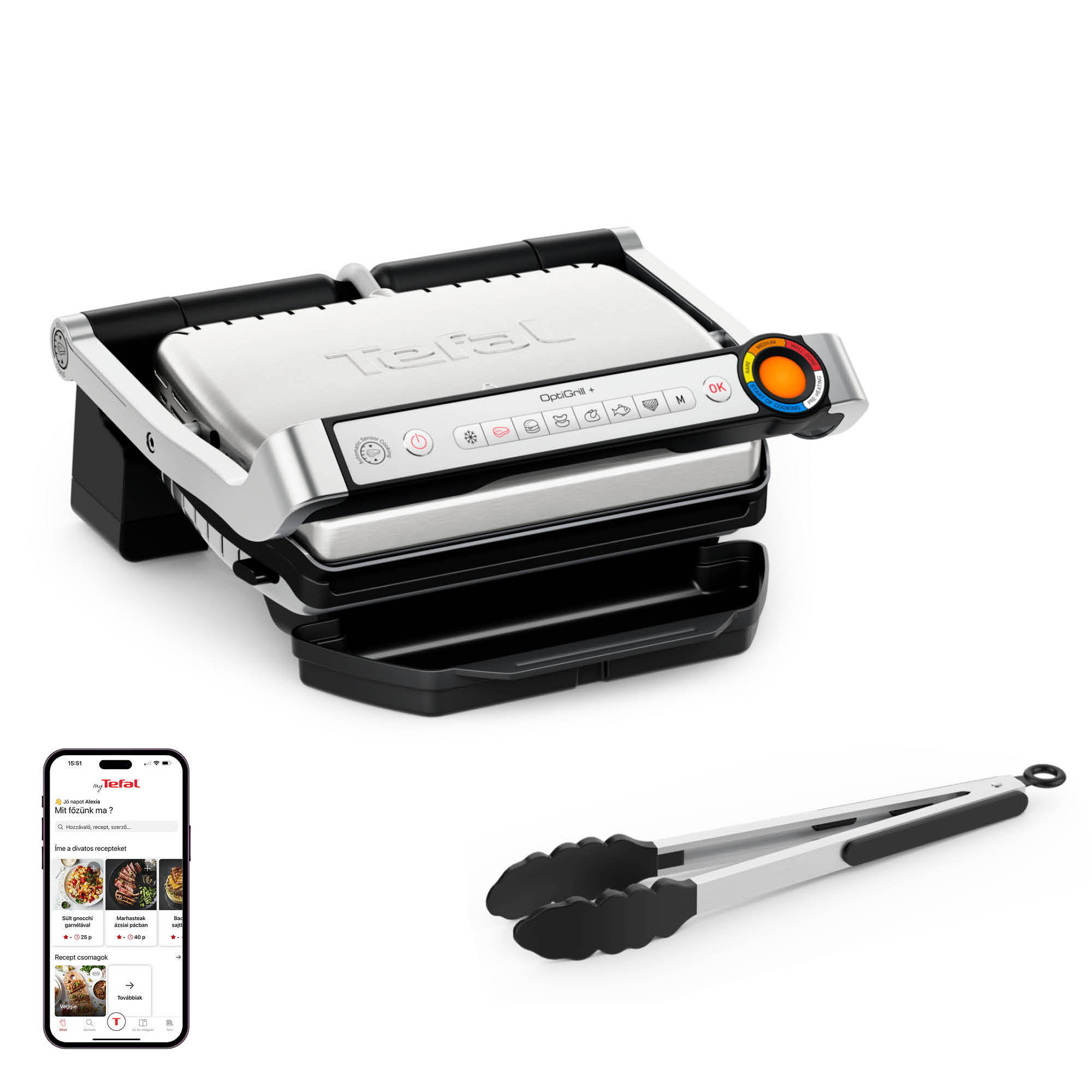 OptiGrill+ Elektromos grillsütő Tefal GC718D10