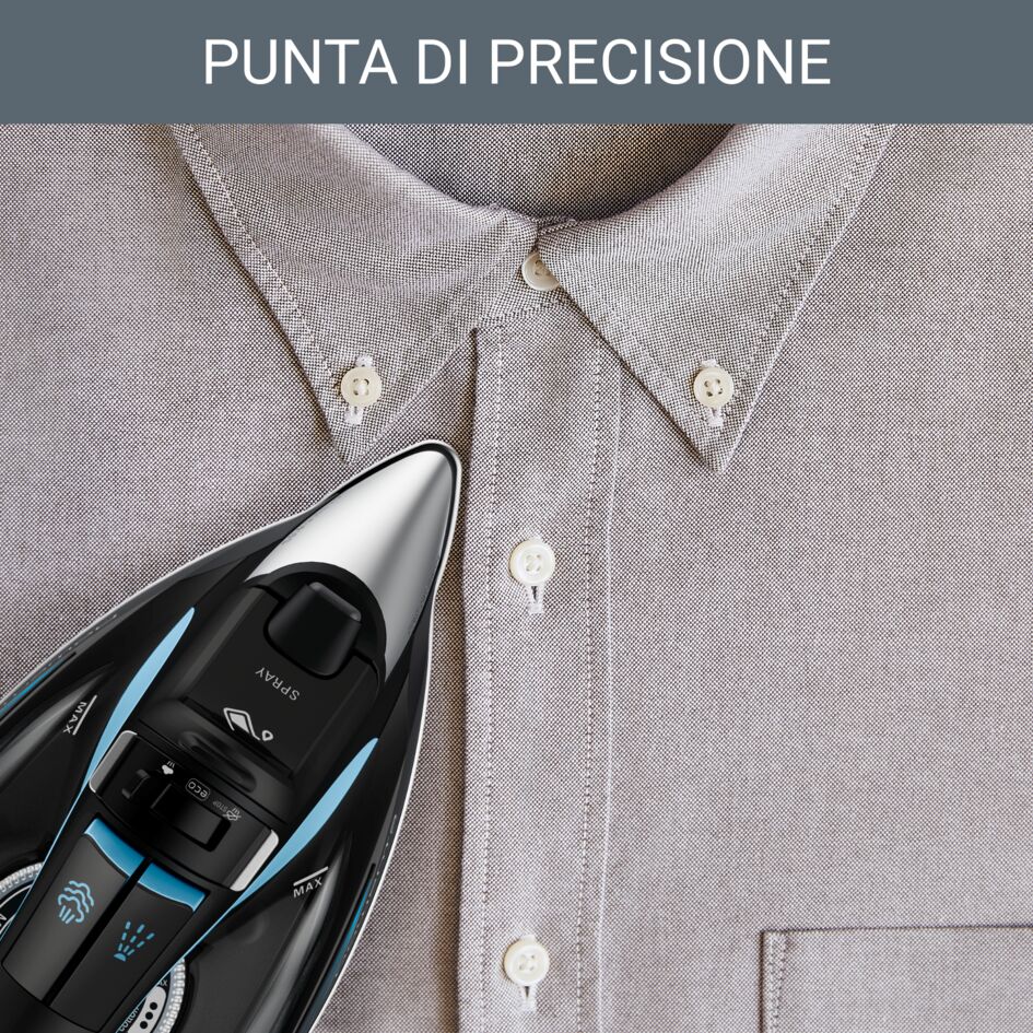 Focus Excel, Ferro a Vapore, 180 g/min, Microsteam 400, Black &amp; Blue Blu