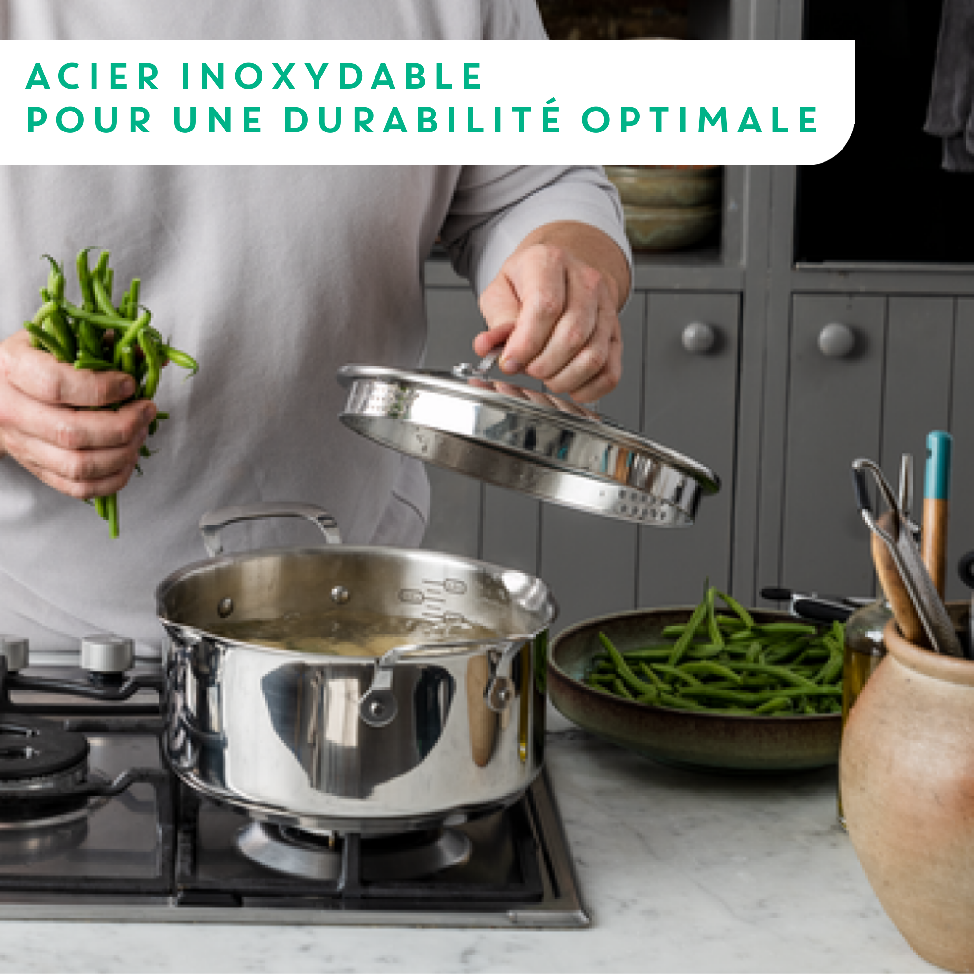 Tefal Jamie Oliver Cook's Classics Poêle Wok Antiadhésive Compatible Four à Induction Manche