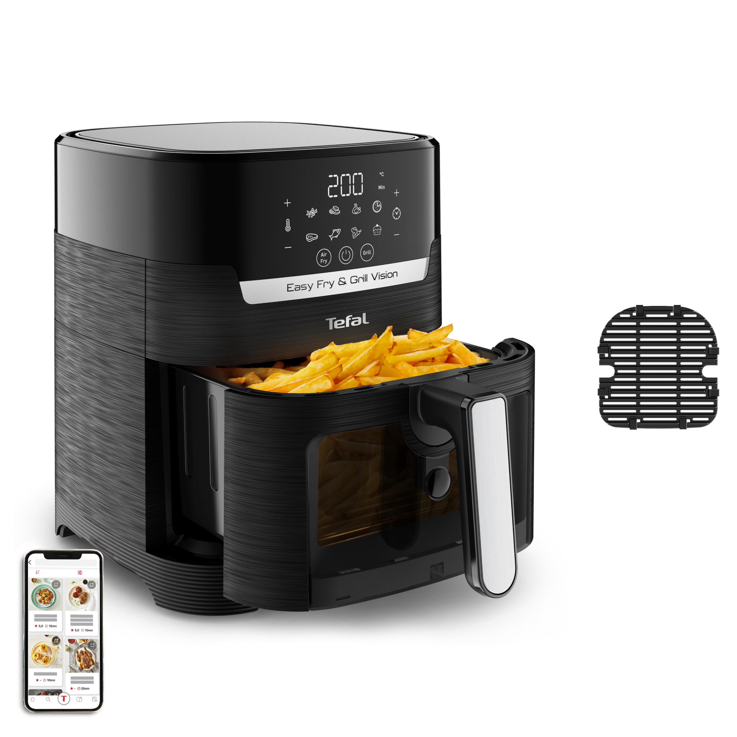 Easy Fry & Grill Vision XL EY5068 4,6 L heteluchtfriteuse met kijkvenster zwart
