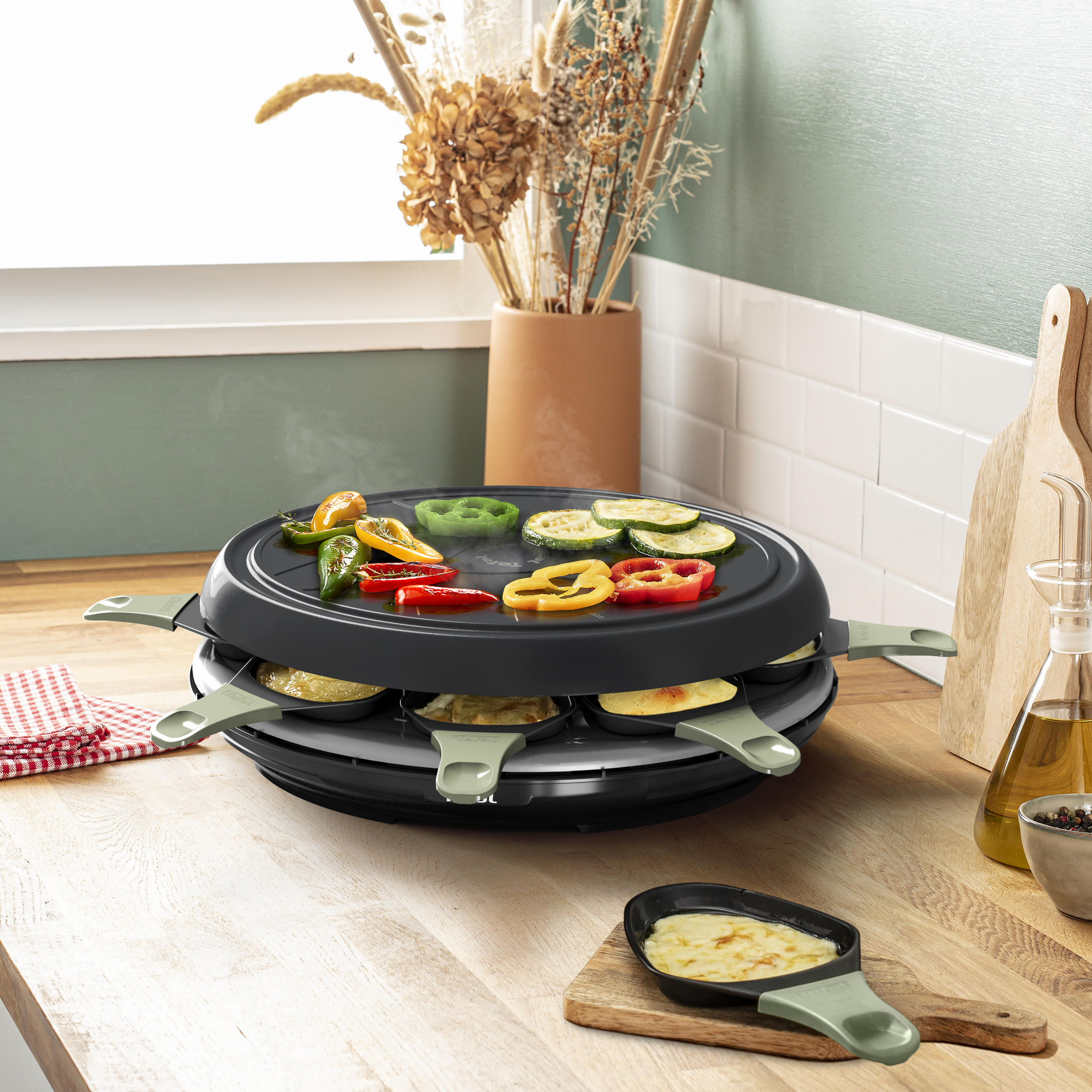 Raclette, Appareil à raclette et gril, Antiadhésif, 8 personnes ...