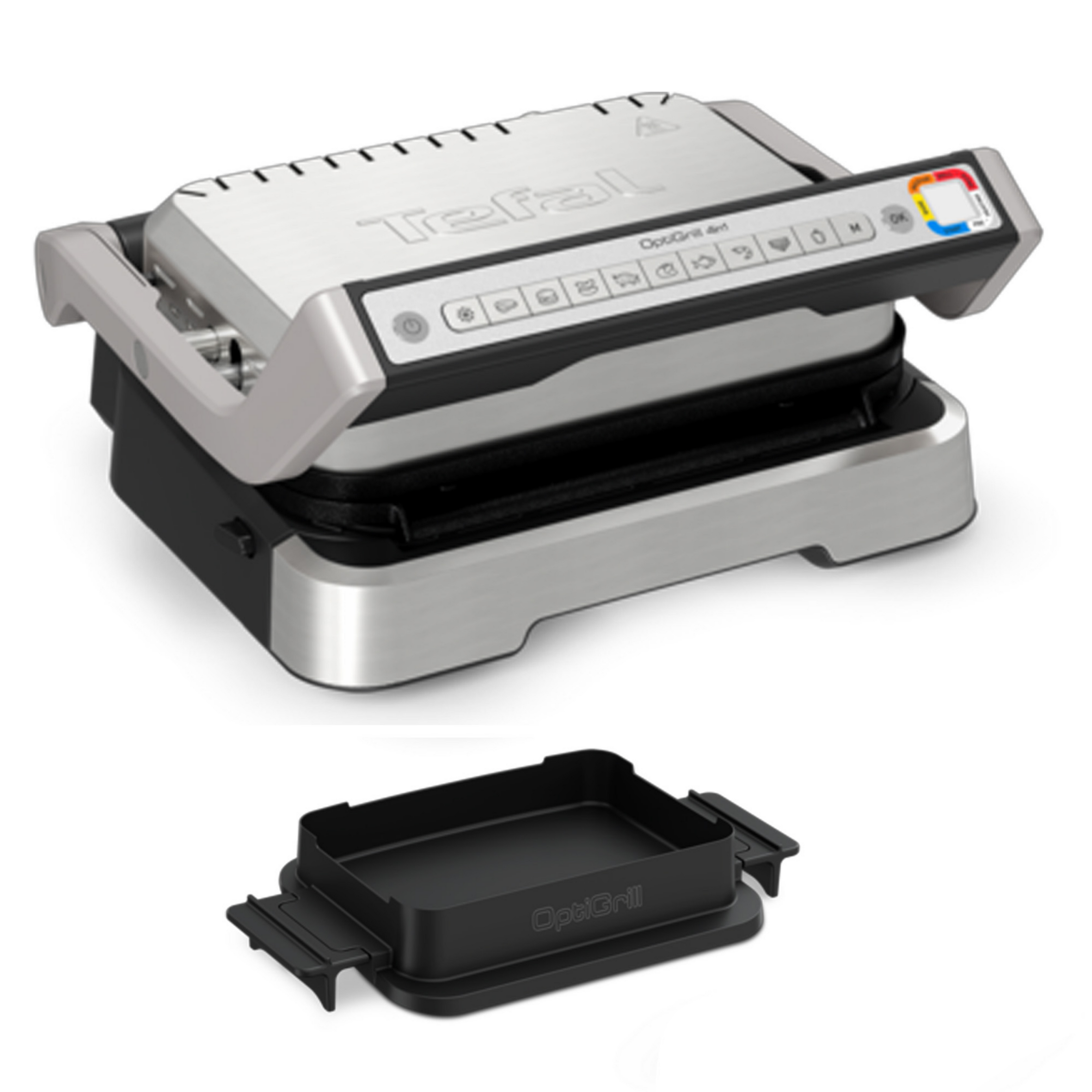 Optigrill 4 en 1 , grill intelligent, fonctions bbq, four et repas complet, 9 programmes, mode manuel, ouverture 180°, 4 pers