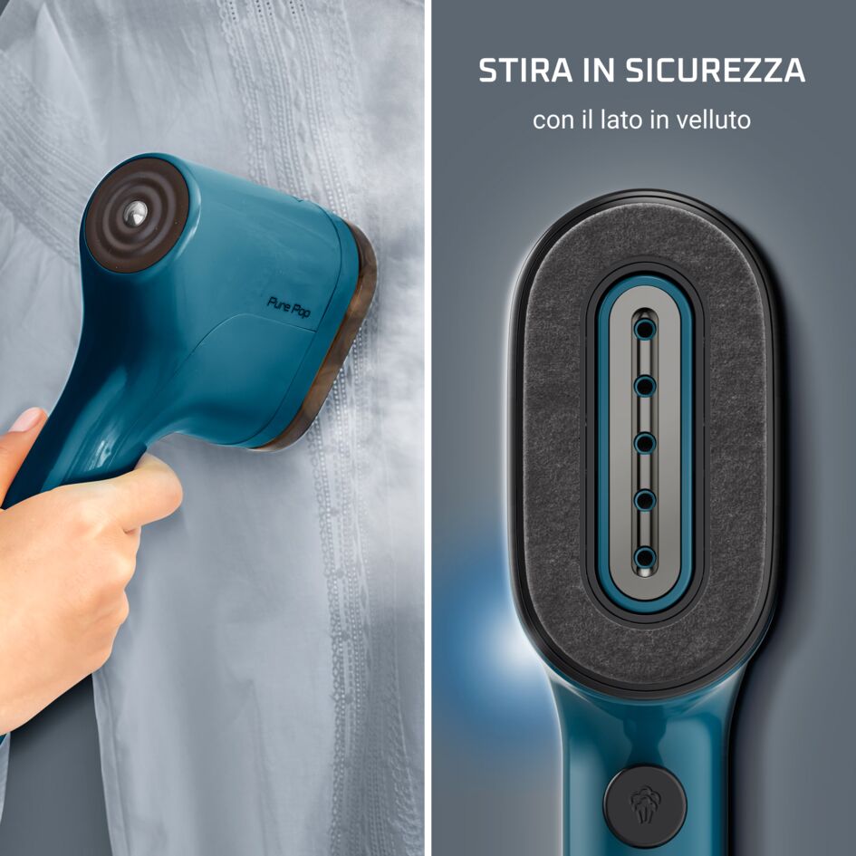Pure Pop, Stiratore Verticale Portatile, Pad Reversibile, Blue Blu