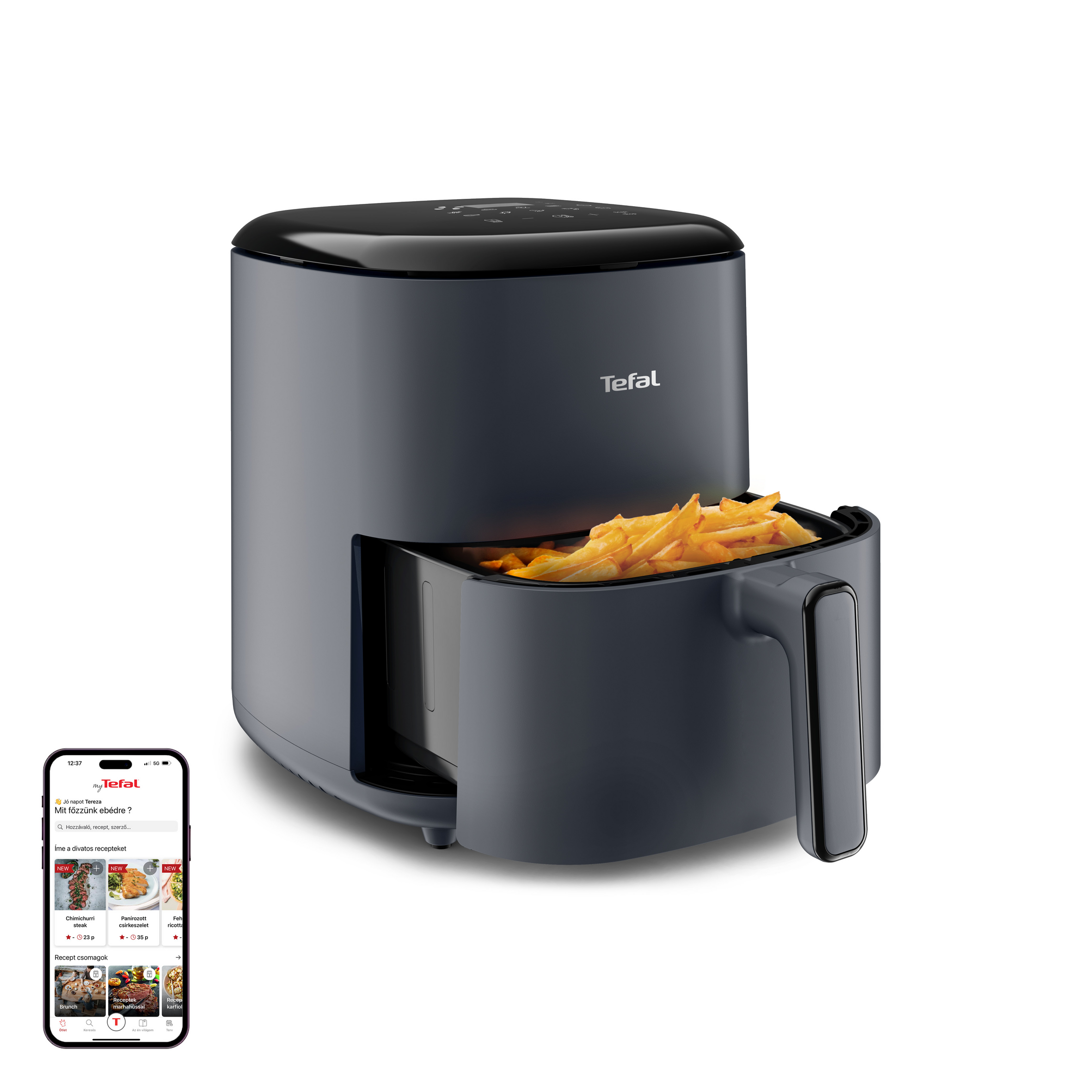 EY145810 Easy Fry Compact 3l légkeveréses fritőz Tefal fekete