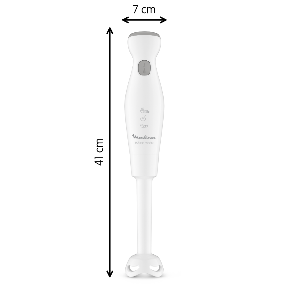 Robot Marie, Pied mixeur, 2 lames ZELKROM, 4 accessoires, 450 W, Blanc ...