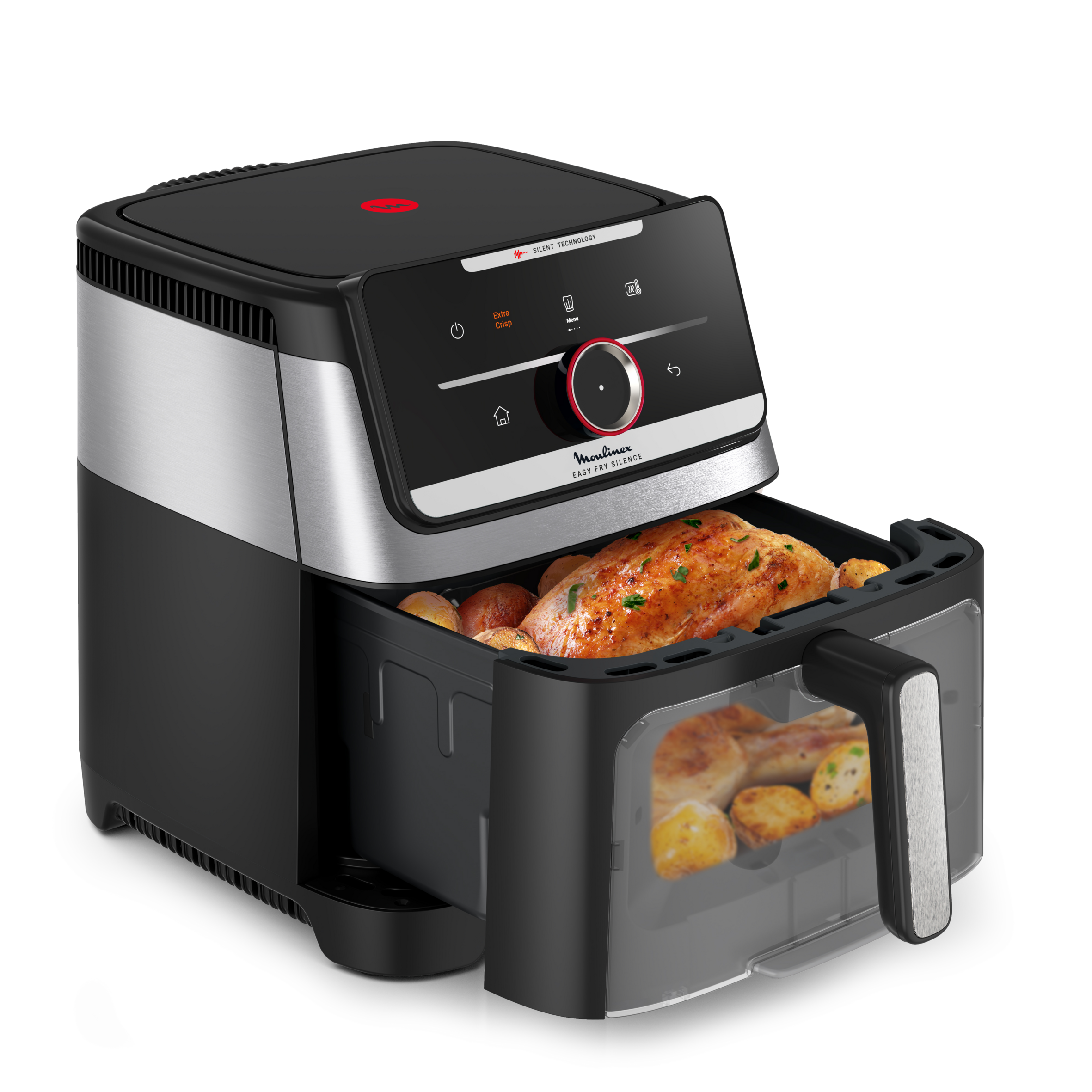 Air Fryer Moulinex Easy Fry Silence 7L - Silencieux, Capacité 8 Personnes, Façade Amovible, 10 Programmes - Modèle EZ8421F0 - 7