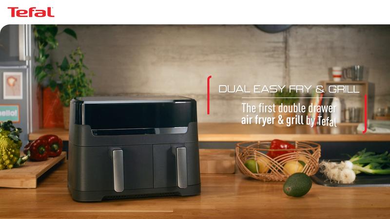 Linsar Dual Zone Double Chamber Hot Air Fryer, 8 Litres, Air Fryer, 2 Baskets with Viewing Window, Touch Screen, 9 Presets - 3000W (Black Linsar Dual Zone Double Chamber Hot Air Fryer, 8 Litres, Air Fryer, 2 Baskets with Viewing Window, Touch Screen, 9 Presets - 3000W (Black