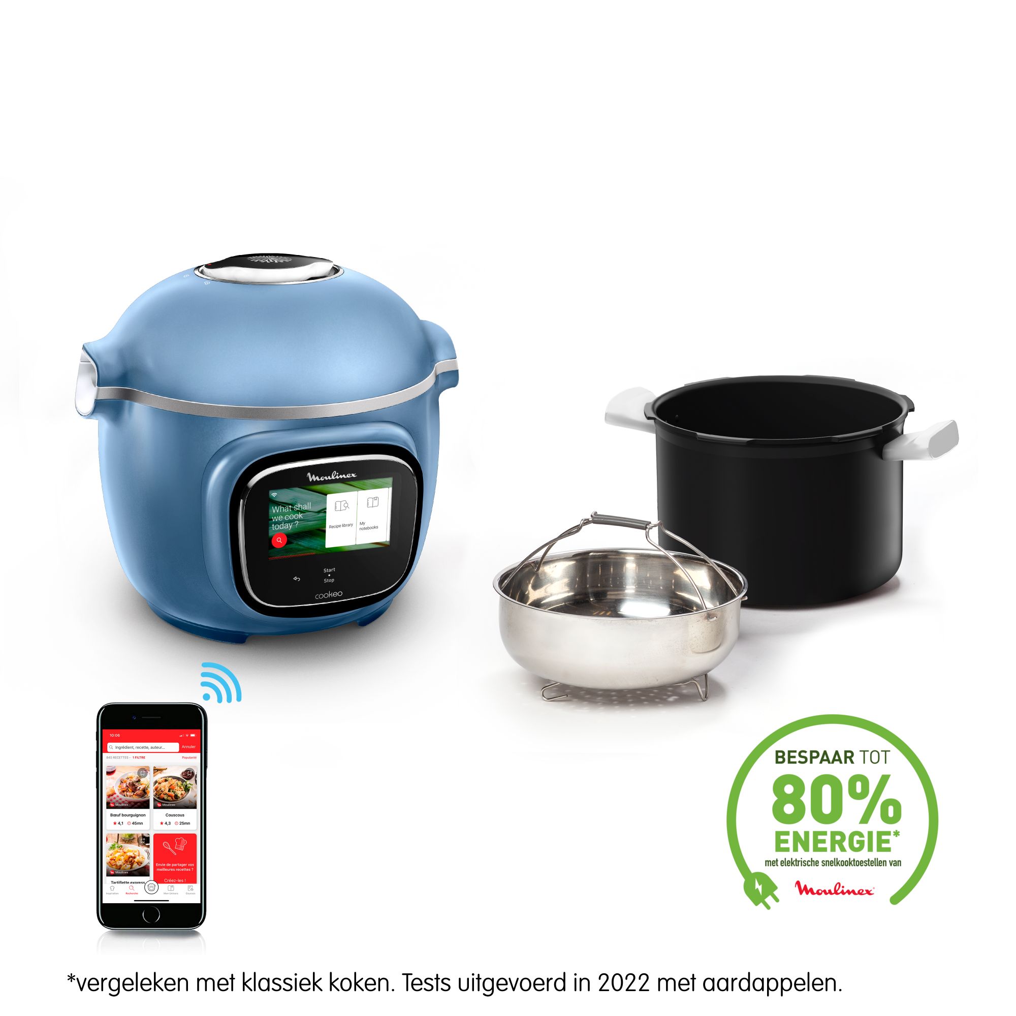 Cookeo Touch Wifi CE912411 Intelligente hogedruk multicooker - 13 programma's - Oneindig aantal recepten - Geconnecteerd