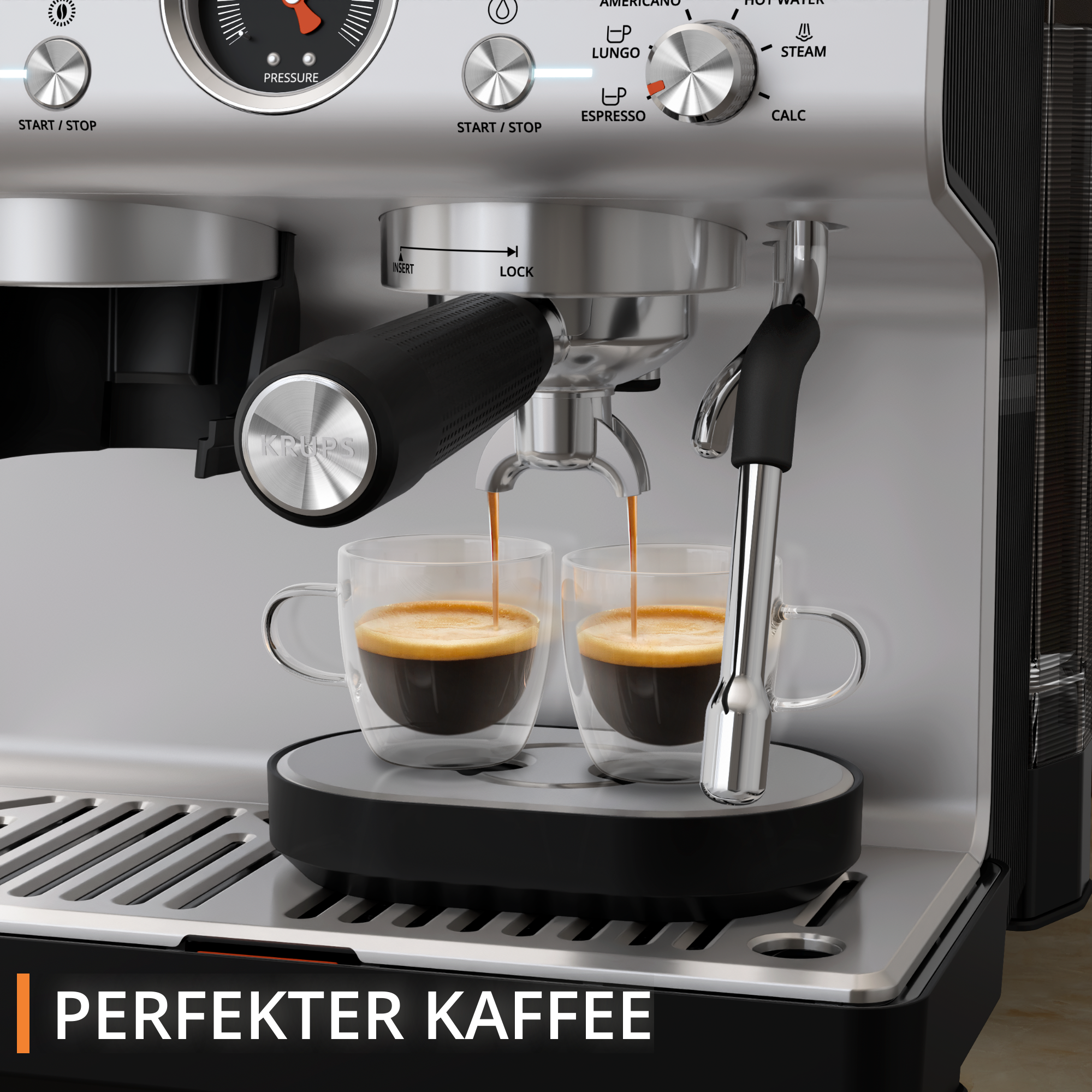 Precision+ Siebträgermaschine mit Mahlwerk und Tamping Station, Modell ...