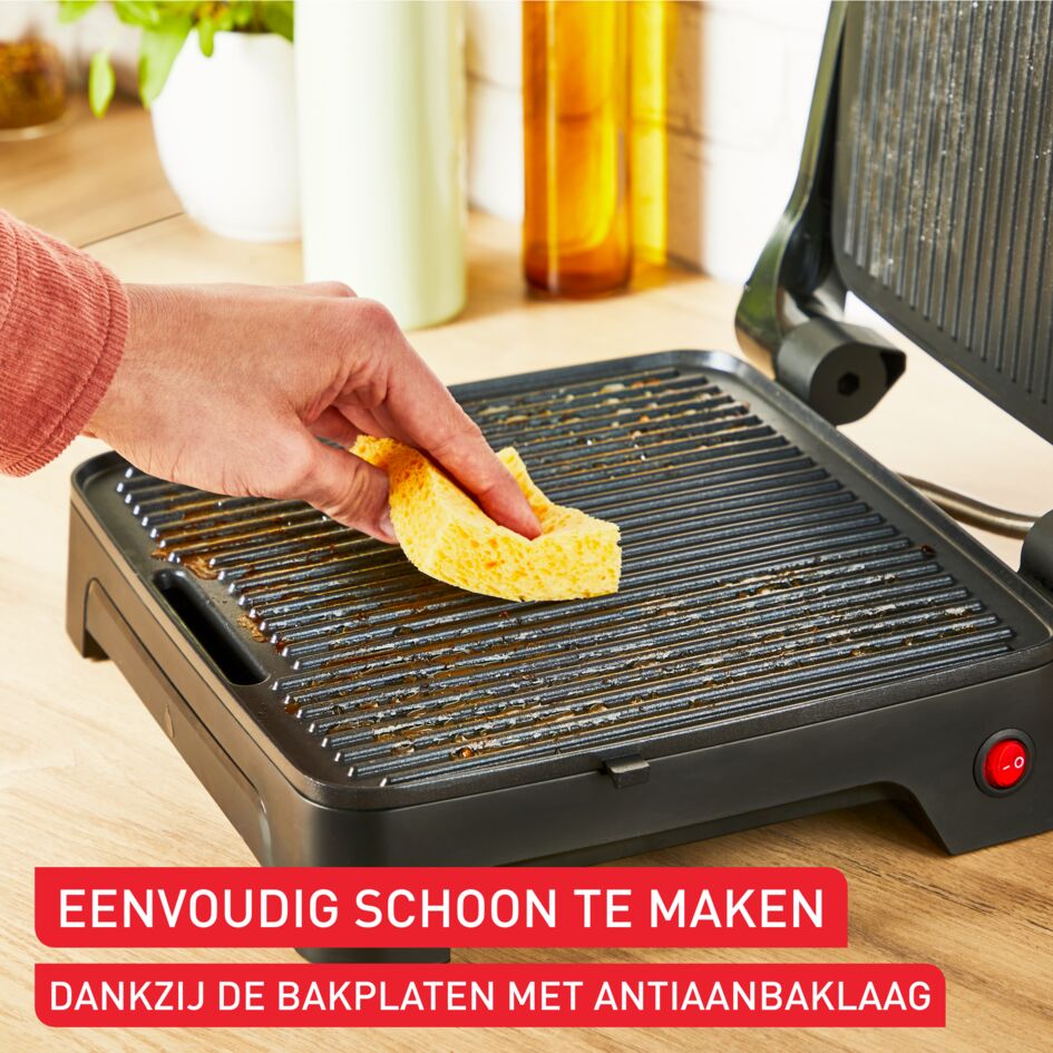 Tefal GC2718 Inicio Classic Black paninimaker & grill, snelle opwarming Tefal GC2718 Inicio Classic Black paninimaker & grill, snelle opwarming