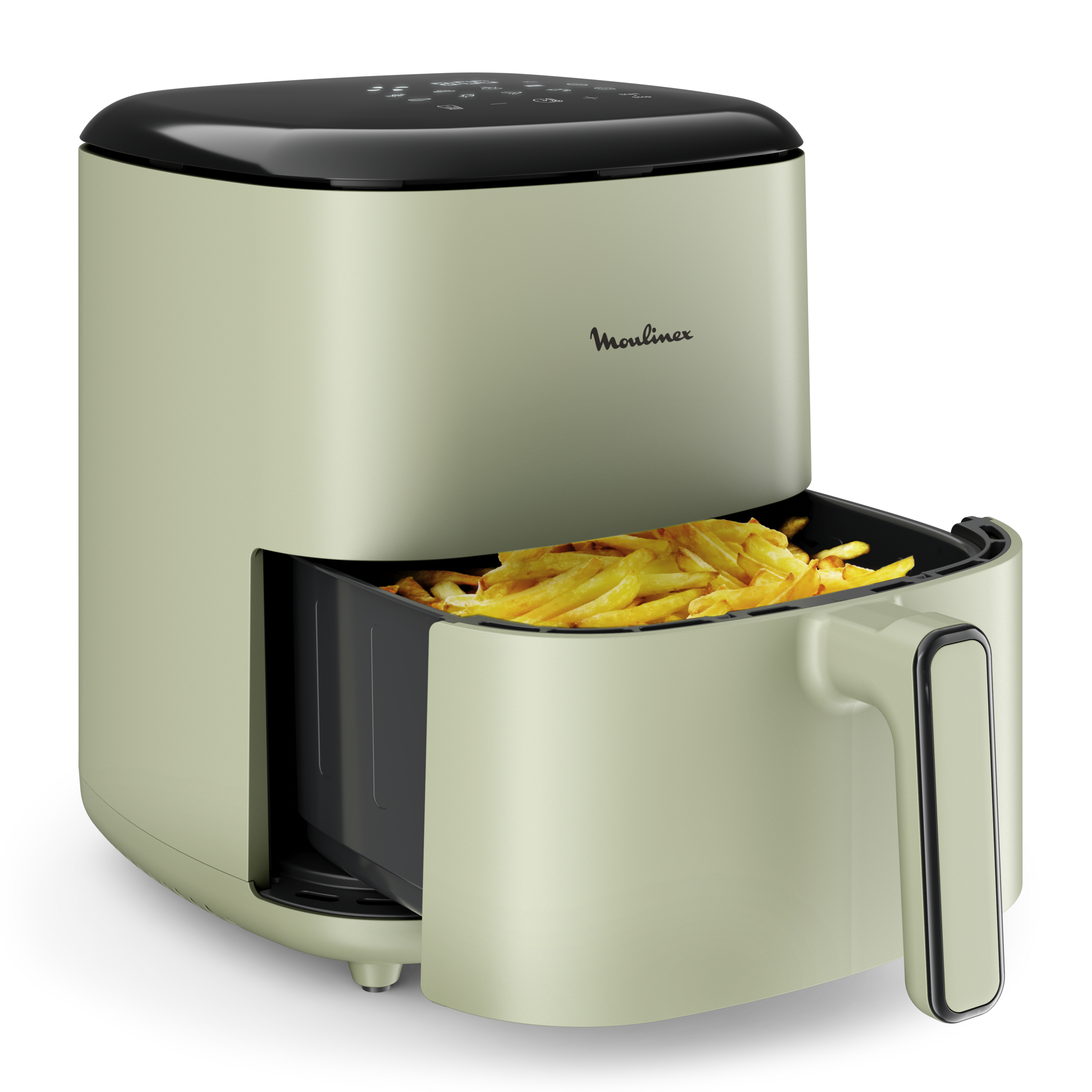 Moulinex Easy Fry EZ501A Luchtfriteuse, 4,5 l, 2-in-1, voor frituren of grillen, digitaal touchscreen, 16 programma's, grote capaciteit, voor maximaal 6 personen