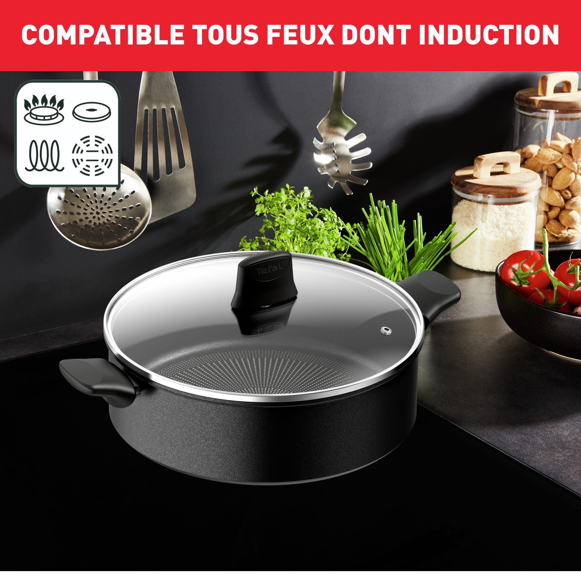 Sauteuse Tefal Ultimate On 28 Cm - Induction - Revêtement Titane Antiadhésif