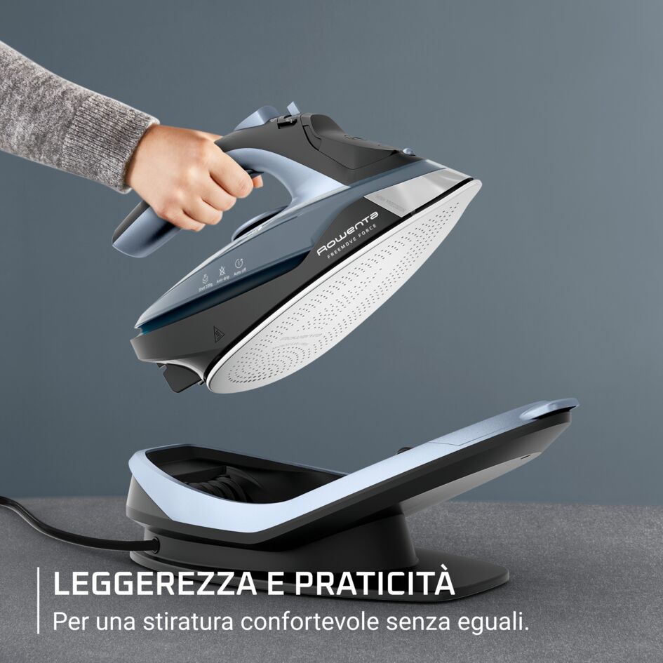 Freemove Force, Ferro a Vapore, 220 g/min, Cordless, Microsteam 400, Black &amp; Silver Argento