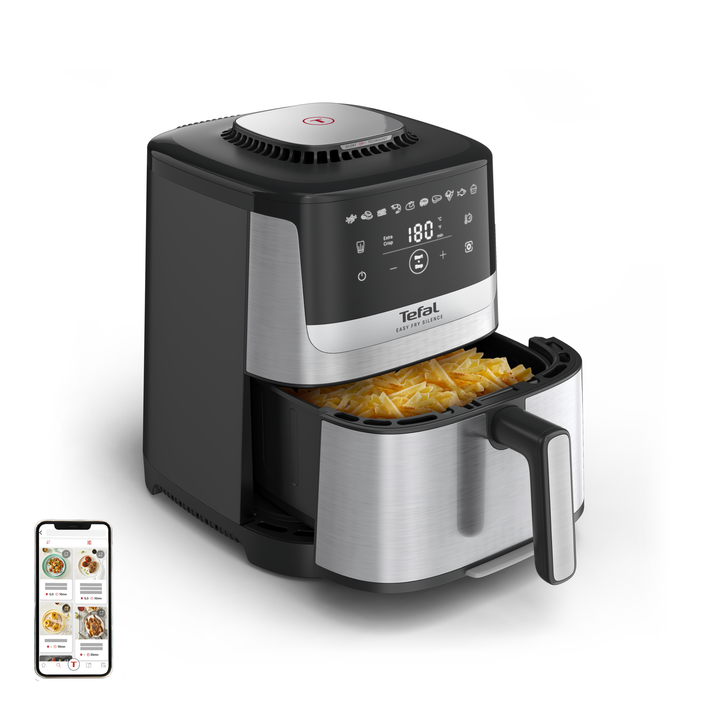 Easy Fry Silence air fryer EY552DE0 - Air fryer- 5L - Stille technologie