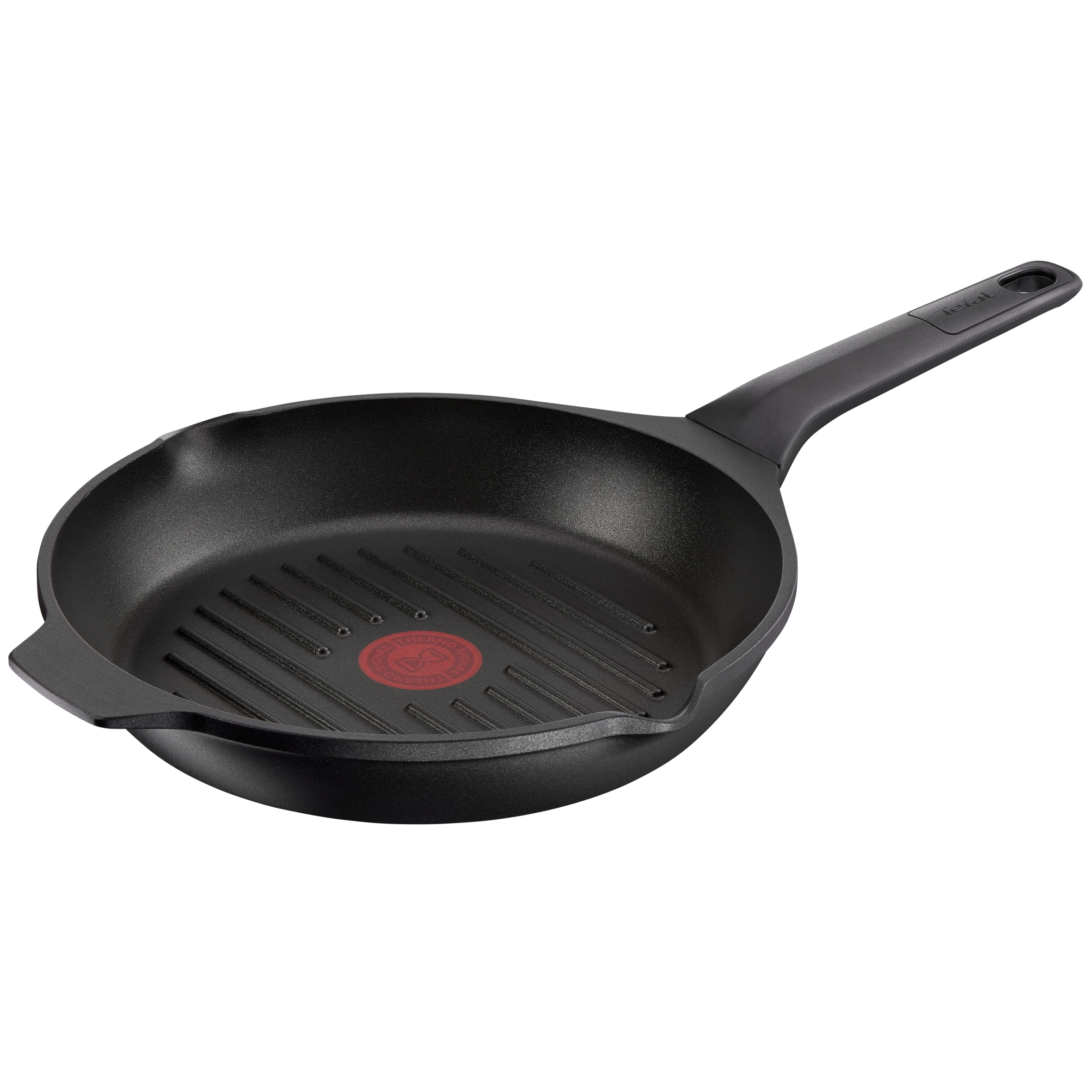 Robusto, Sartén grill 26 cm, Aluminio fundido, Retención de calor, Revestimiento antiadherente, Negro
