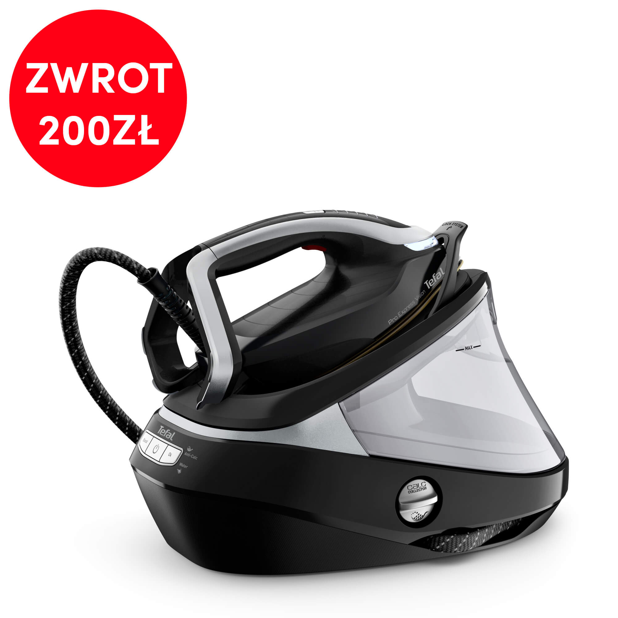 Generator pary, Tefal Pro Express Vision, 180 g/min, 9 bar, cichy