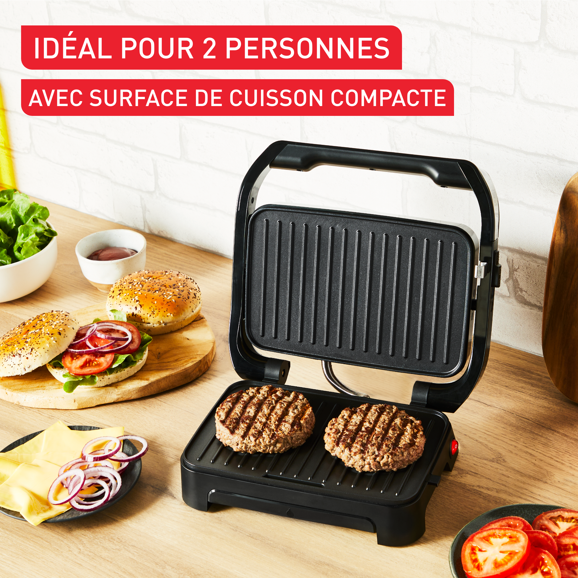 Petra Grill Électrique 2-en-1 – Plancha Grill & Plaque Lisse Antiadhésive Sans PFAS, Bac Égouttoir Amovible, Température Jusqu'à 250°C