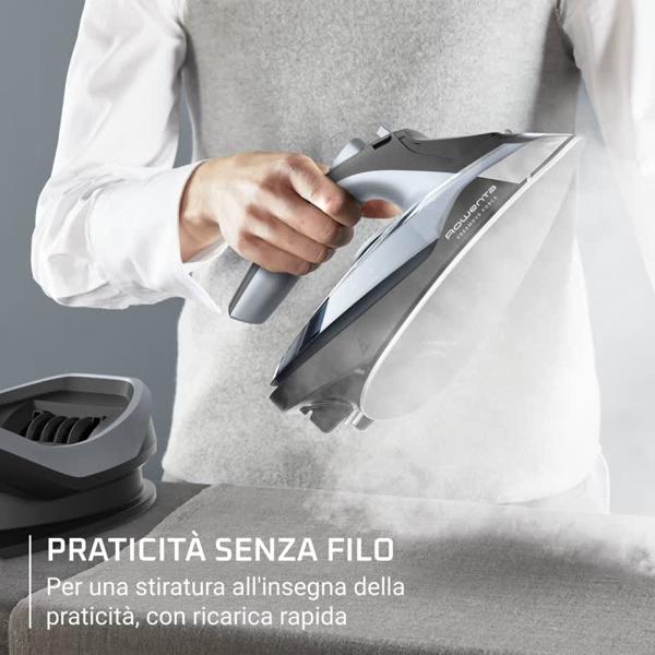 Freemove Force, Ferro a Vapore, 220 g/min, Cordless, Microsteam 400, Black &amp; Silver Argento