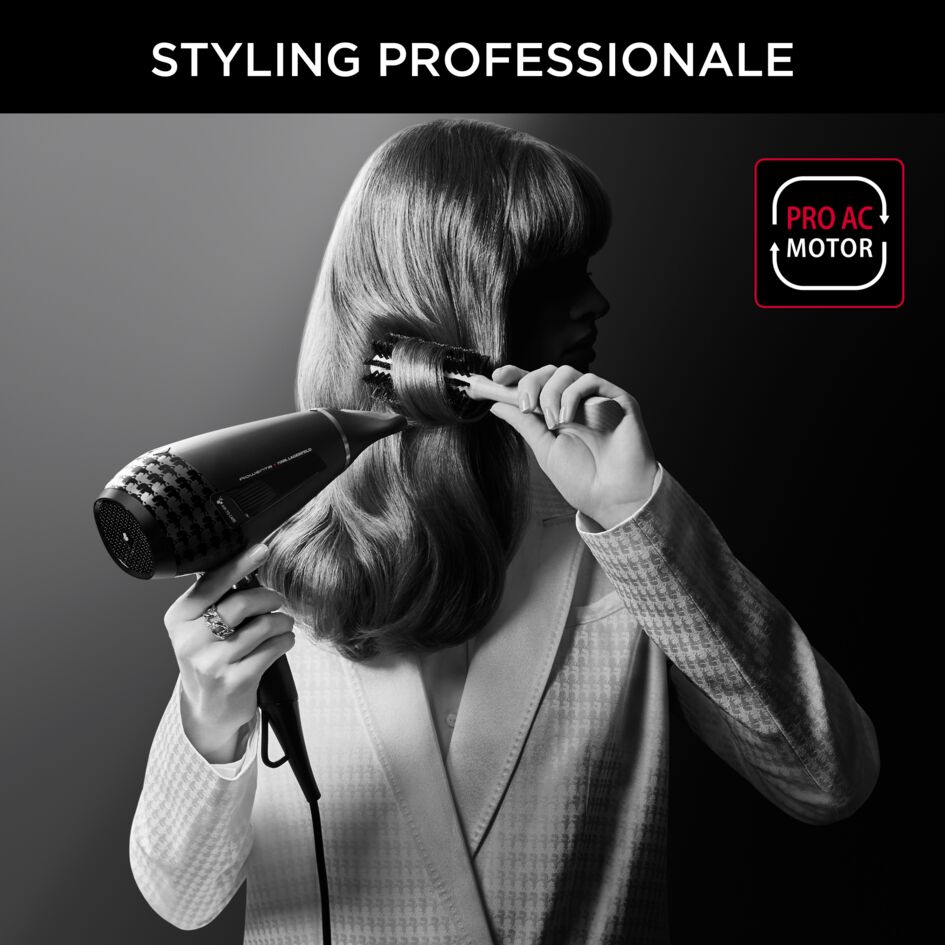 Pack Esclusivo Online - Karl Lagerfeld K/Pro Stylist, Asciugacapelli + Karl Lagerfeld, Arricciacapelli | Rowenta