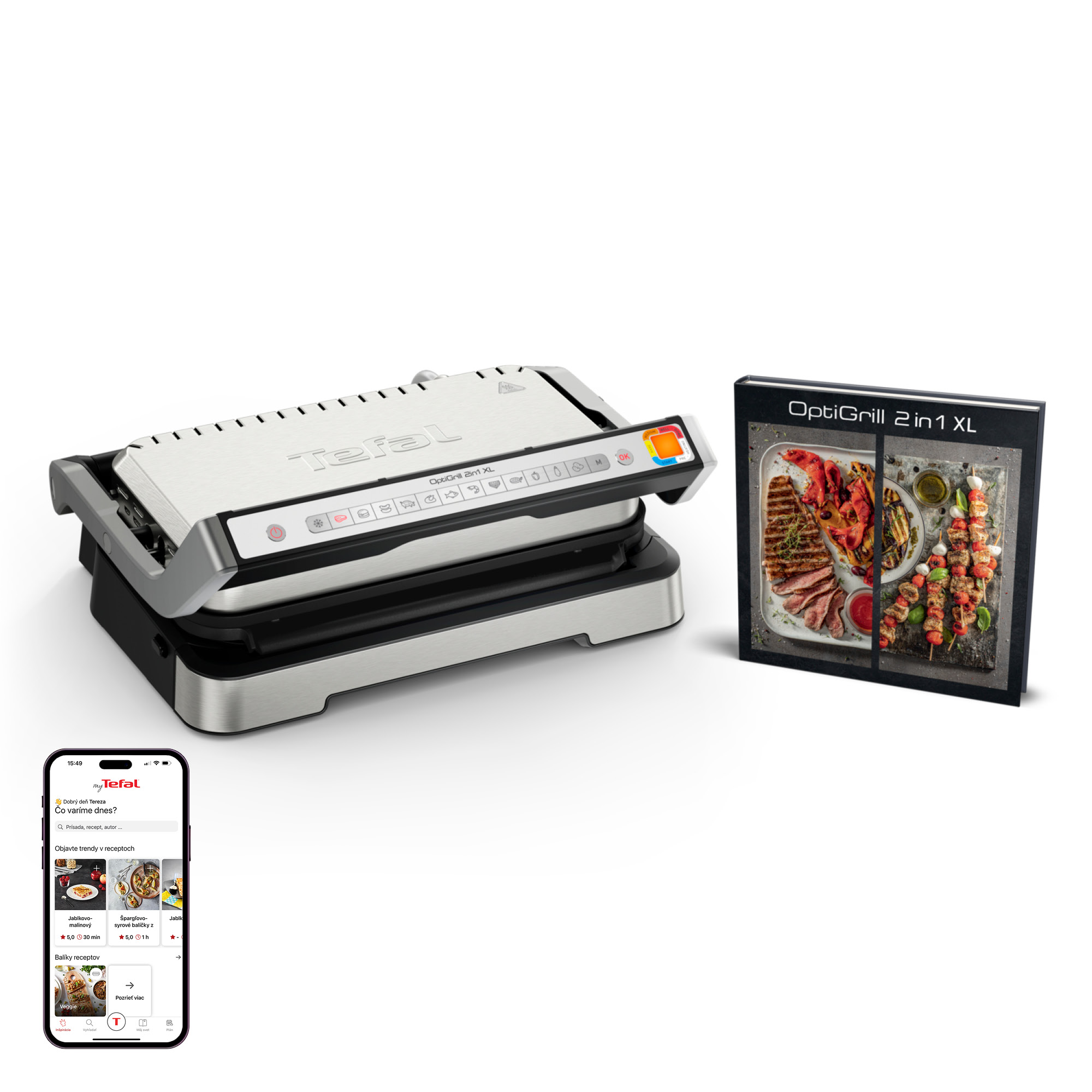 Inteligentný elektrický gril Tefal OptiGrill 2v1 XL