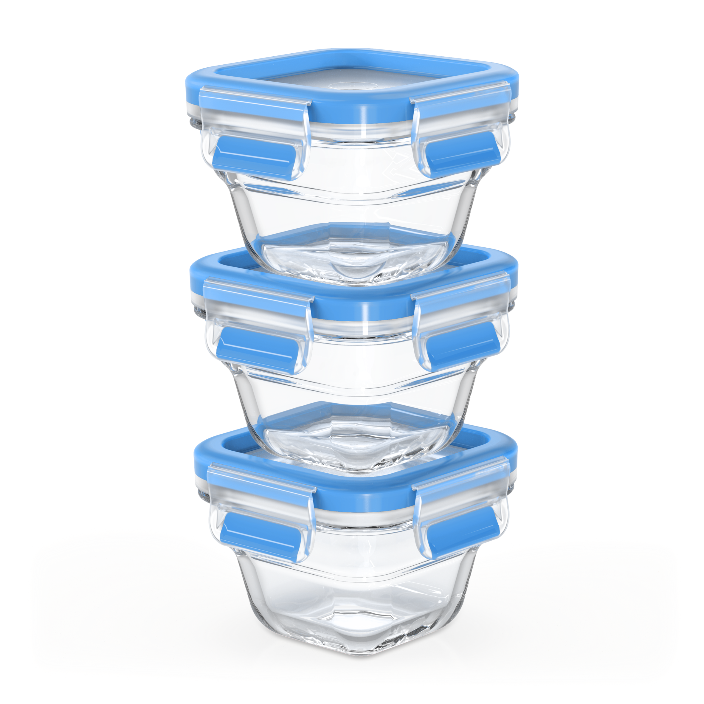 MASTERSEAL GLASS  bébé Set 3 boîtes carrées 0,18 L
