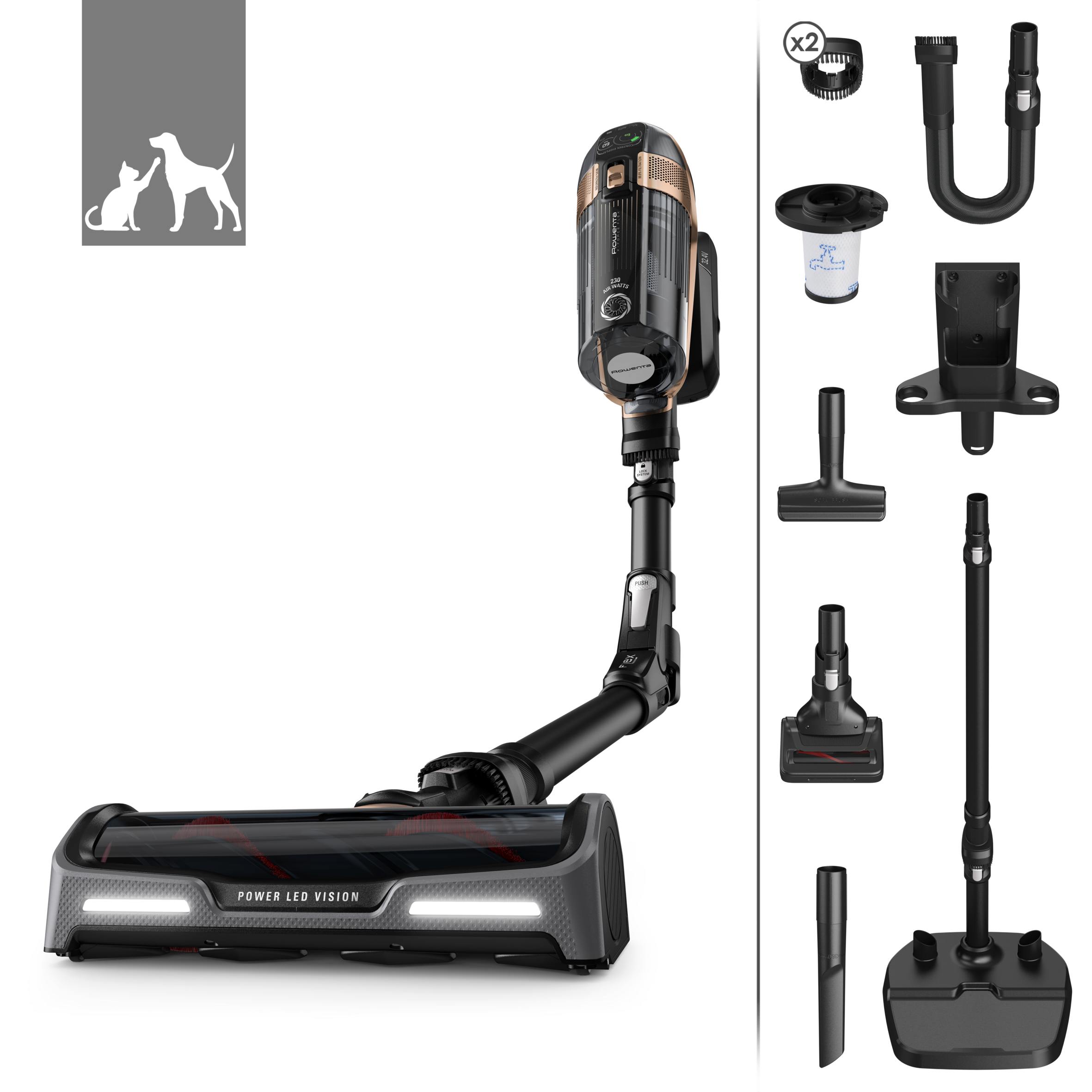 Aspirateur Balai Sans Sac avec Fil 6 en 1 Filtre HEPA,Puissant Cyclonique Balai et électriques