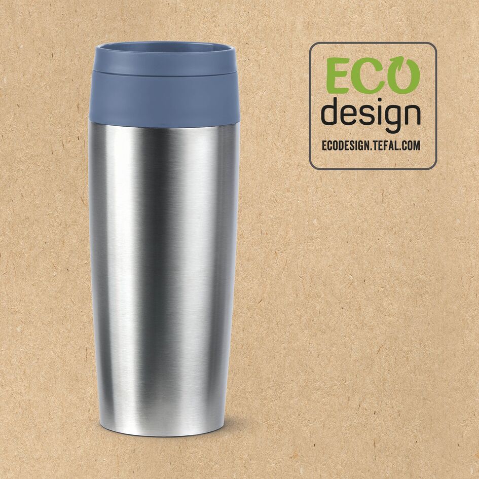 Tefal Tasse De Voyage Classic Twist - Couvercle 360° Étanchéité Parfaite, Garde Chaud 4h Froid 8h