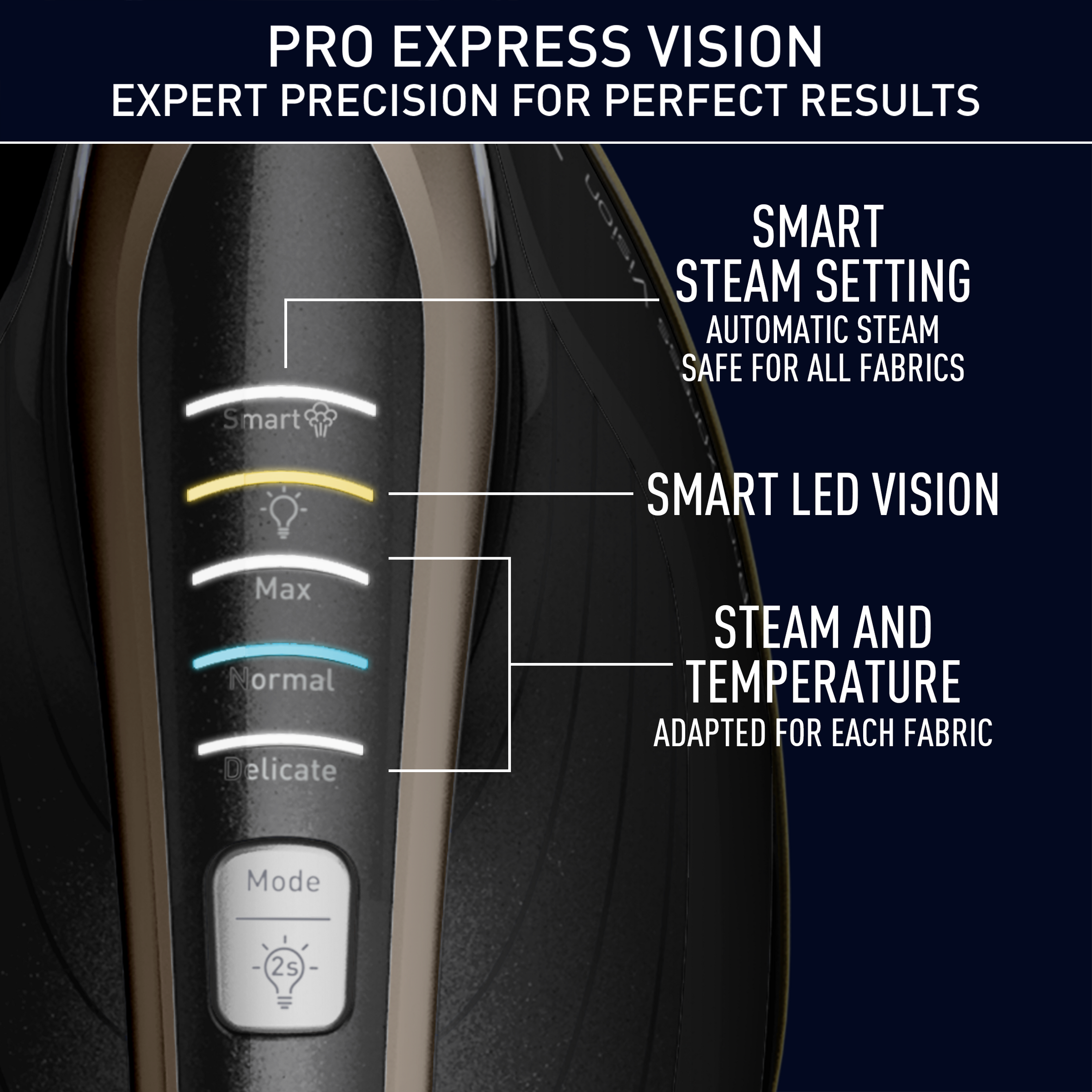 Gőzállomás Tefal Pro Express Vision GV9820E0 Arany/Fekete