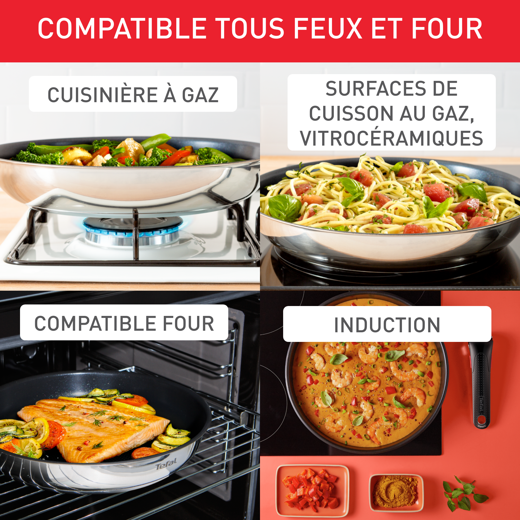 Poêle Tefal Emotion 20cm - Antiadhésive Induction, Garantie 10 Ans, Thermo-signal
