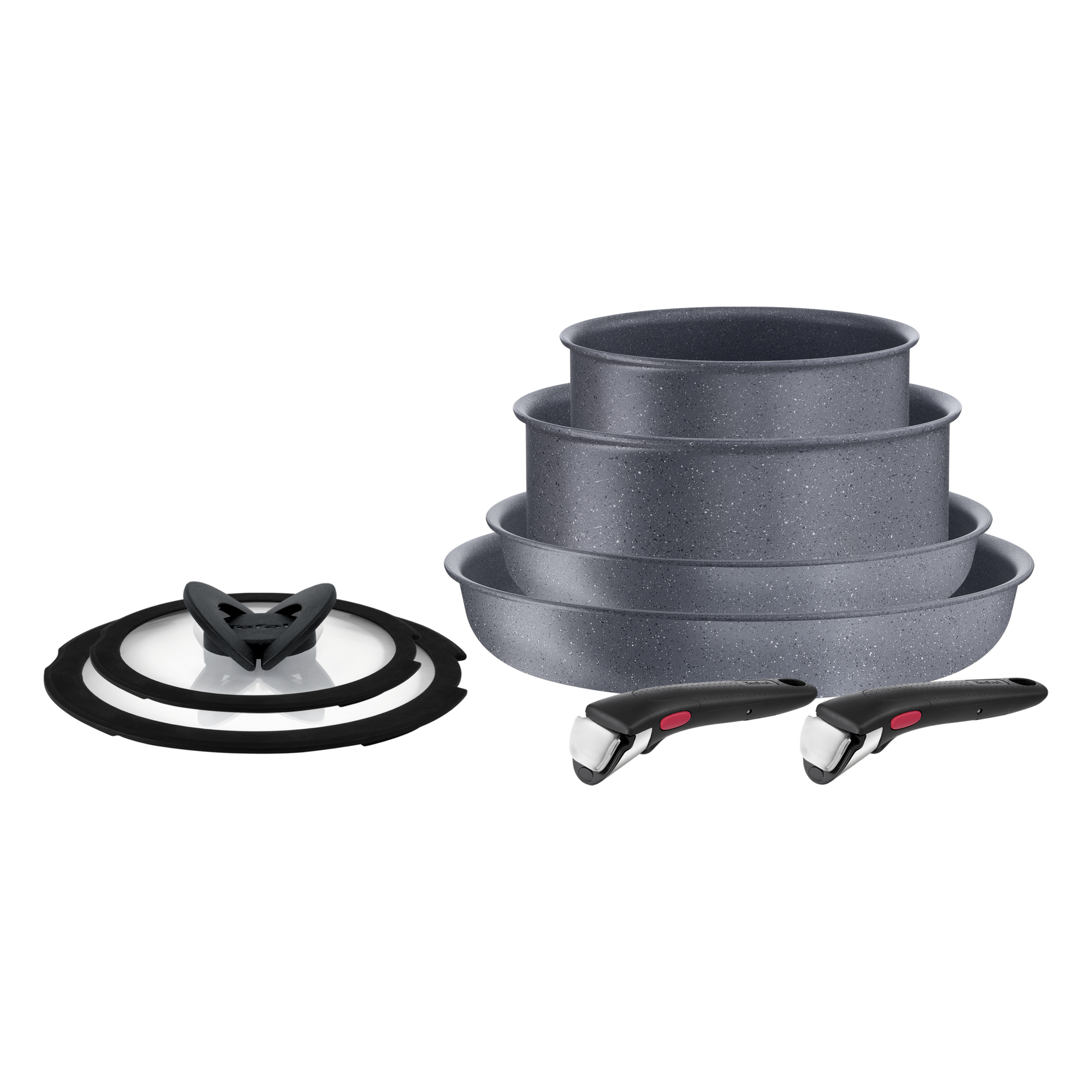 8részes edénykészlet Ingenio Natural Force: lábasok 16/20 cm + serpenyők 22/26 cm + üvegfedők 16/20 cm + 2 levehető fogantyú