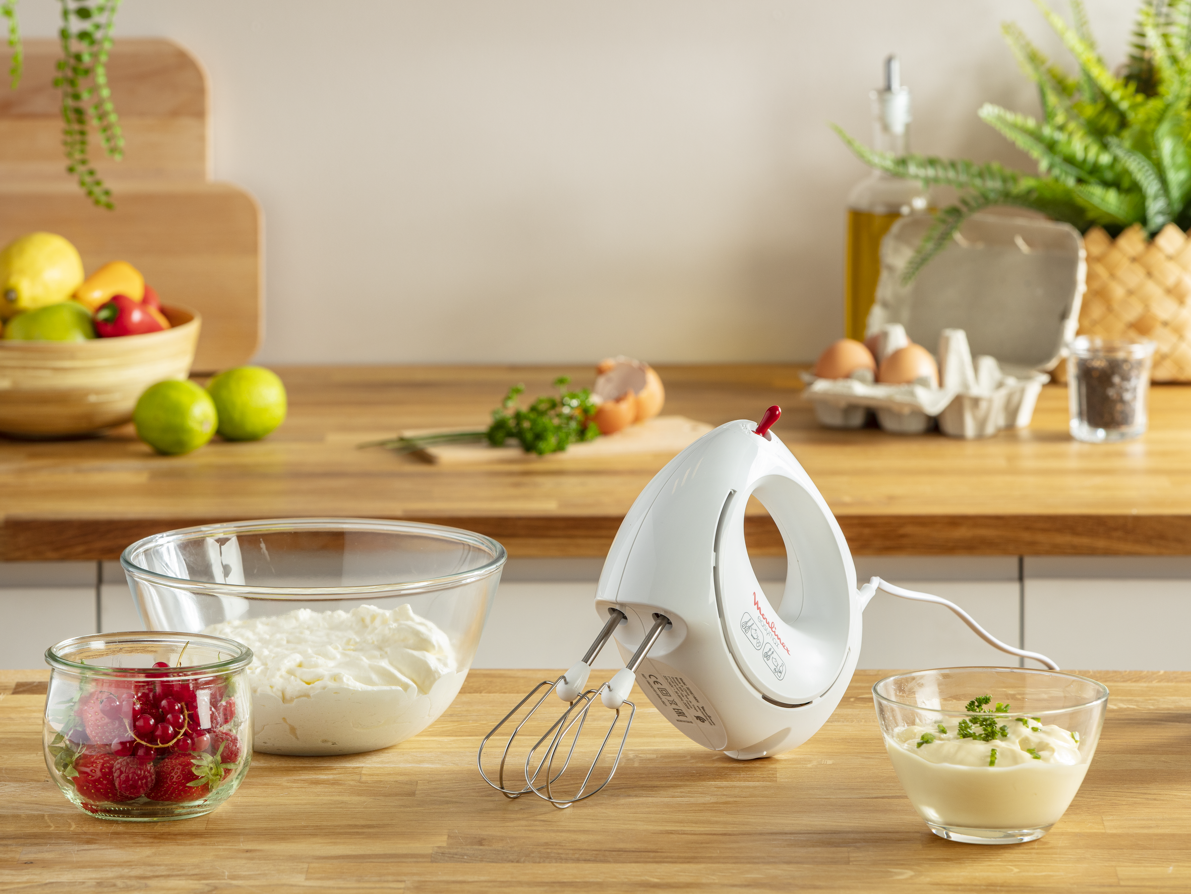 Moulinex Mixeur Plongeant Easy Max - 200W, 5 Vitesses - Fouets Inclus - Blanc - Compact Et Ergonomique