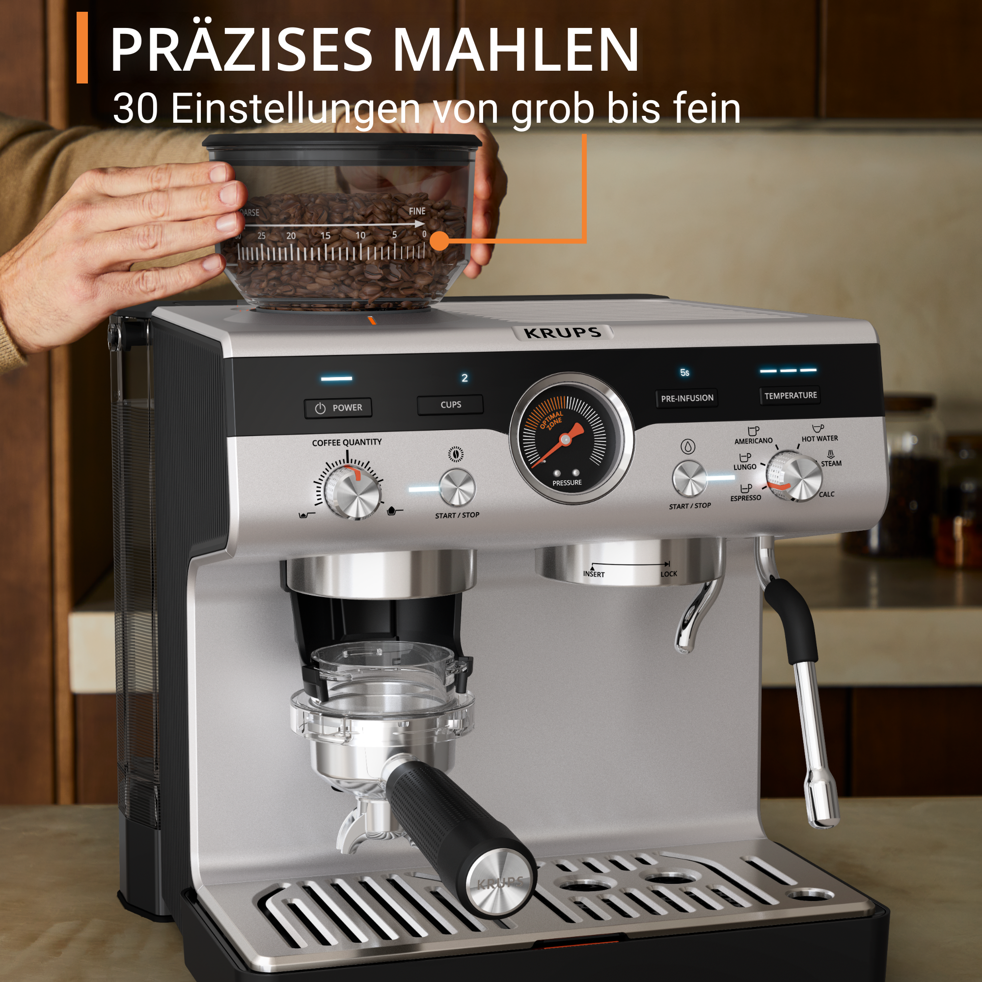 Precision Siebträgermaschine XP801T | Siebträgermaschinen | Krups