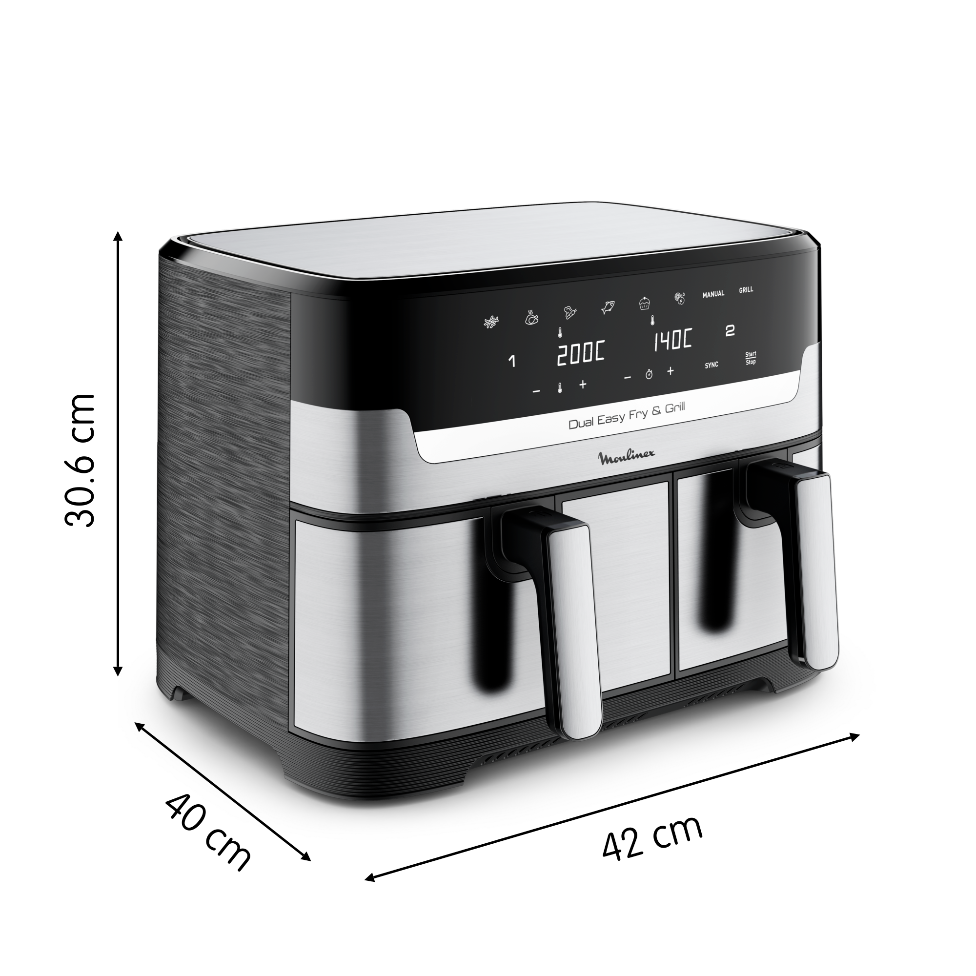 Dual Easy Fry XXL, Friggitrice ad Aria, 11L, 2 Cestelli, Modalità Sync Dual Easy Fry XXL, Friggitrice ad Aria, 11L, 2 Cestelli, Modalità Sync