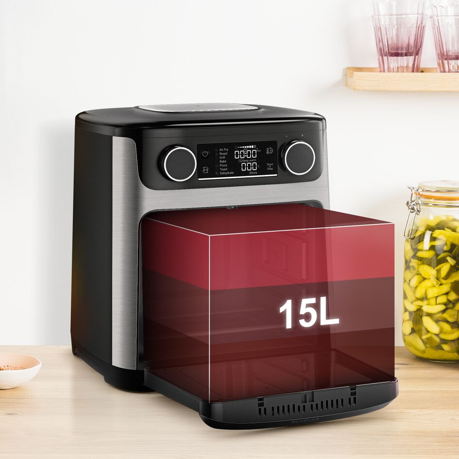 Фритюрник с горещ въздух Tefal Easy Fry Multifunction FW556DE0, 15 л. вместимост, 6 програми, повторно затопляне, незалепващо покритие, 1800W - характеристика 2