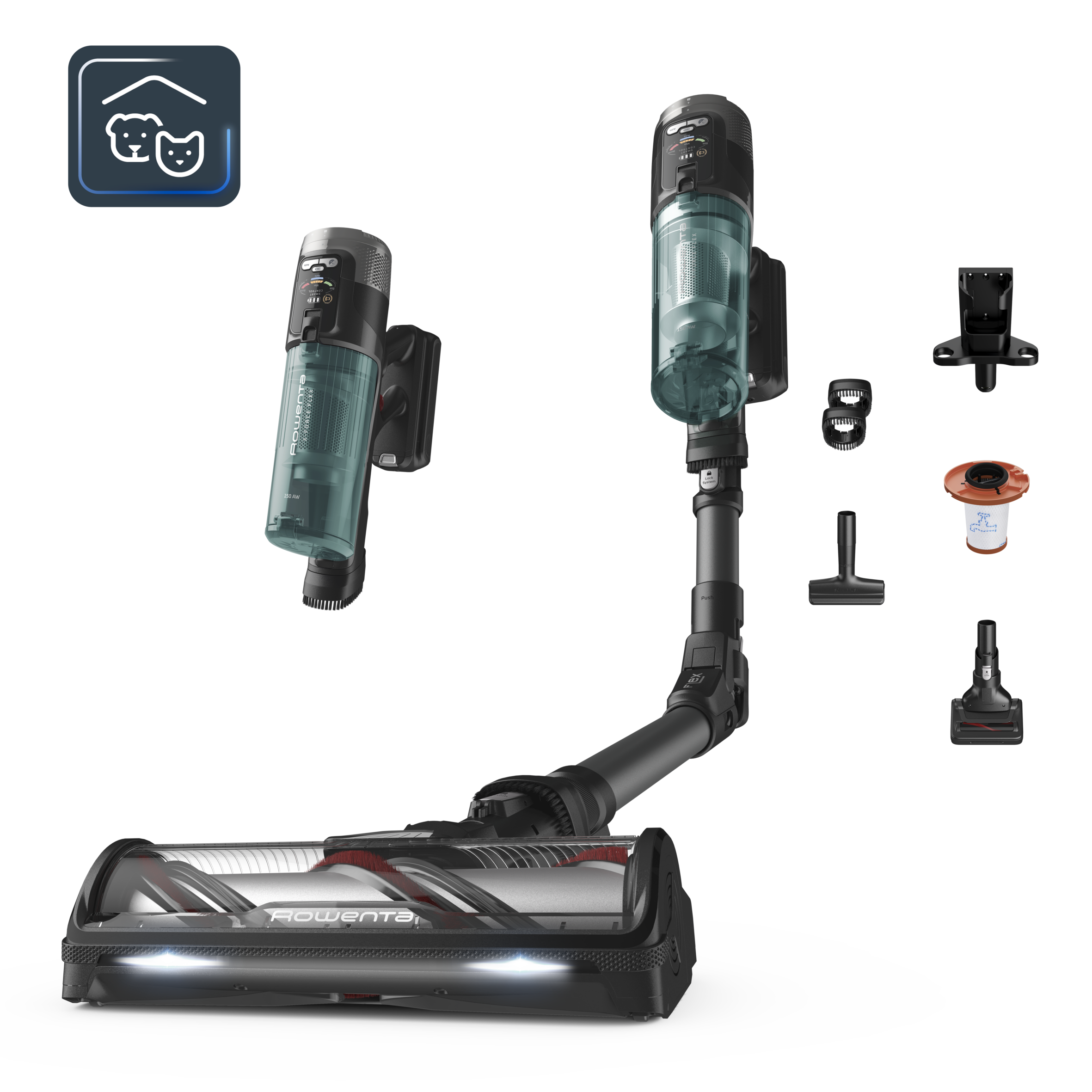 X-Force Flex 12.60 Neo de Rowenta, Aspiradora Escoba Sin Cable, Modelo Surface, Potencia de Limpieza Profunda
