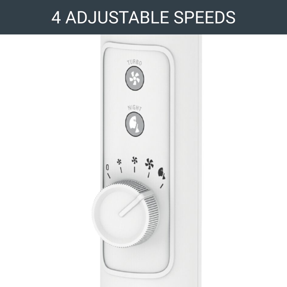 Rowenta Turbo Silence Extreme staande ventilator, krachtig, laag geluidsniveau, 4 snelheden, automatische oscillatie, in hoogte verstelbaar VU5740F0 Rowenta Turbo Silence Extreme staande ventilator, krachtig, laag geluidsniveau, 4 snelheden, automatische oscillatie, in hoogte verstelbaar VU5740F0