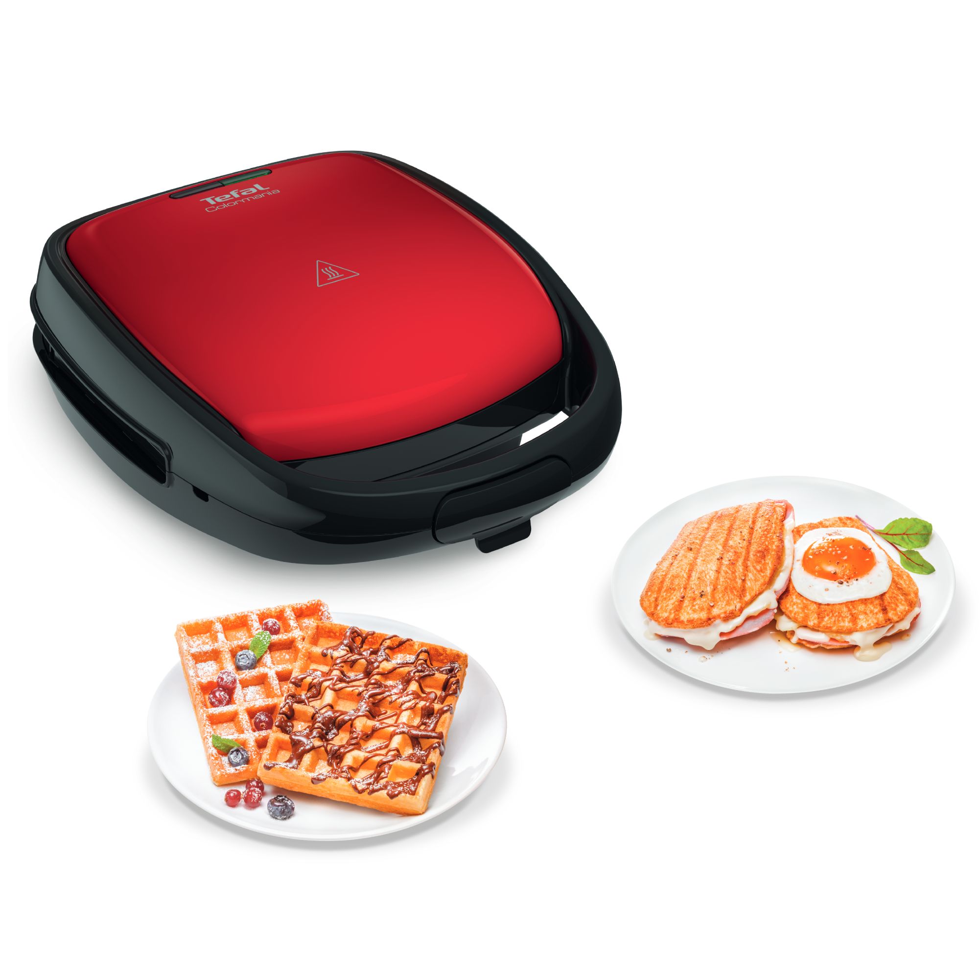 Sandwichera Y Gofrera Snack Time Colormania, Superficie de cocción 22,5x13
