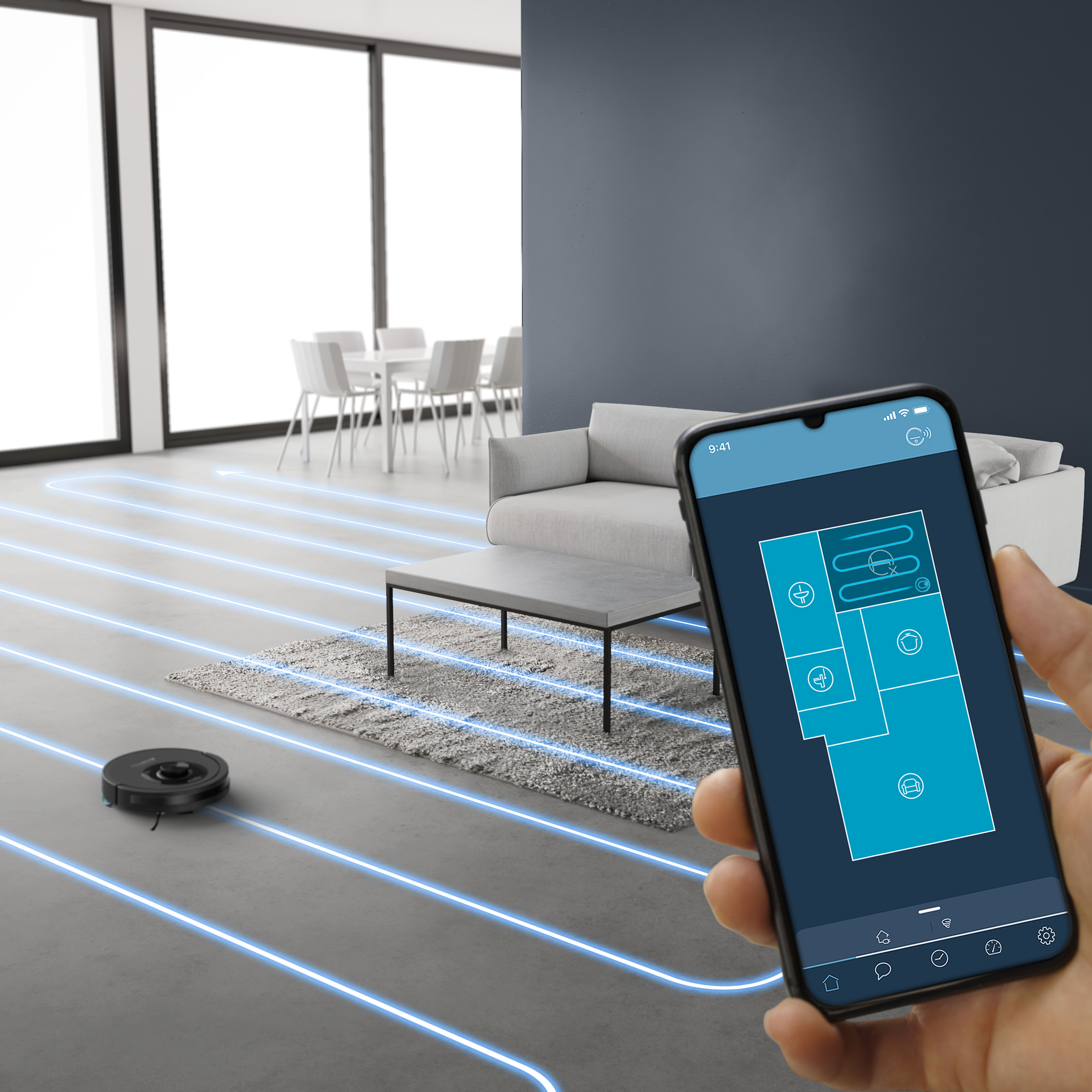 Smart Aqua Power дозира водата за мокро почистване