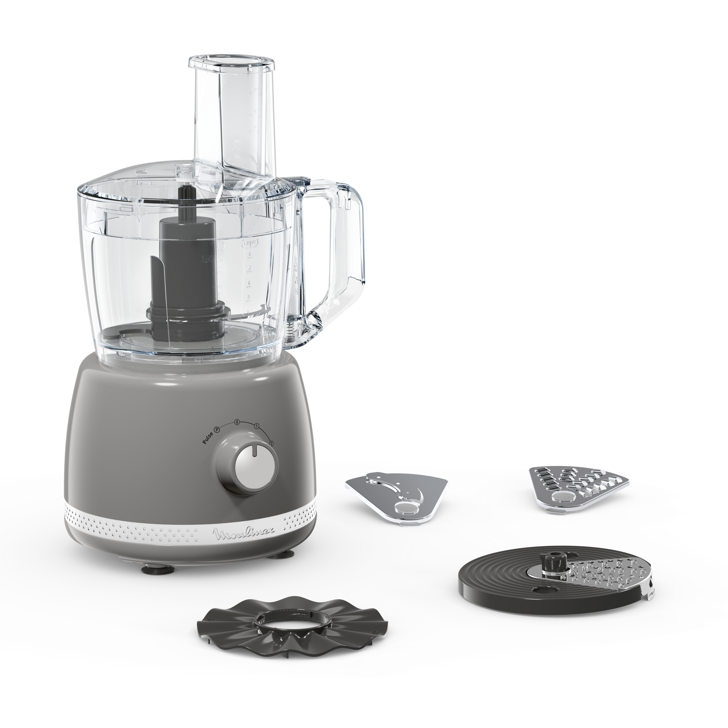 Soleil Pepper, Robot multifonction 600 W, 4 accessoires, Gris Pepper
