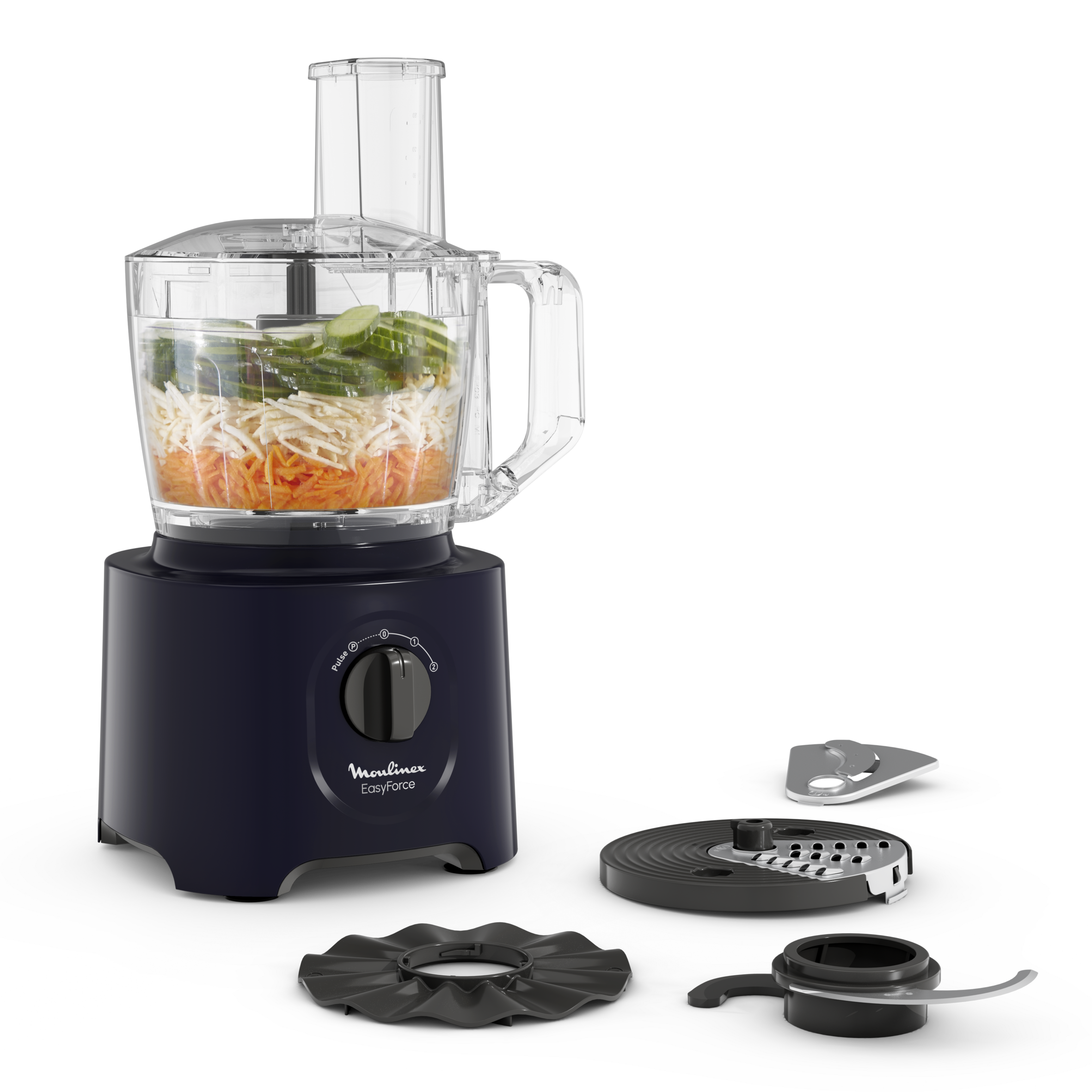 Easy Force, Food Processor, 4 Attachments, 15 Functions