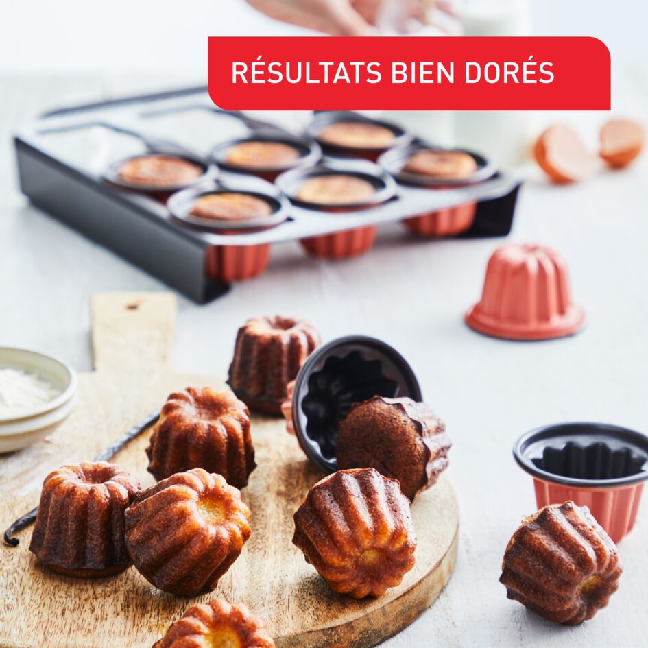 Tefal Creabake Lot 3 Moules Madeleines + 2 Moules Cakes Longs + 3 Moules Cannelés Orange + 3 Moules Muffins