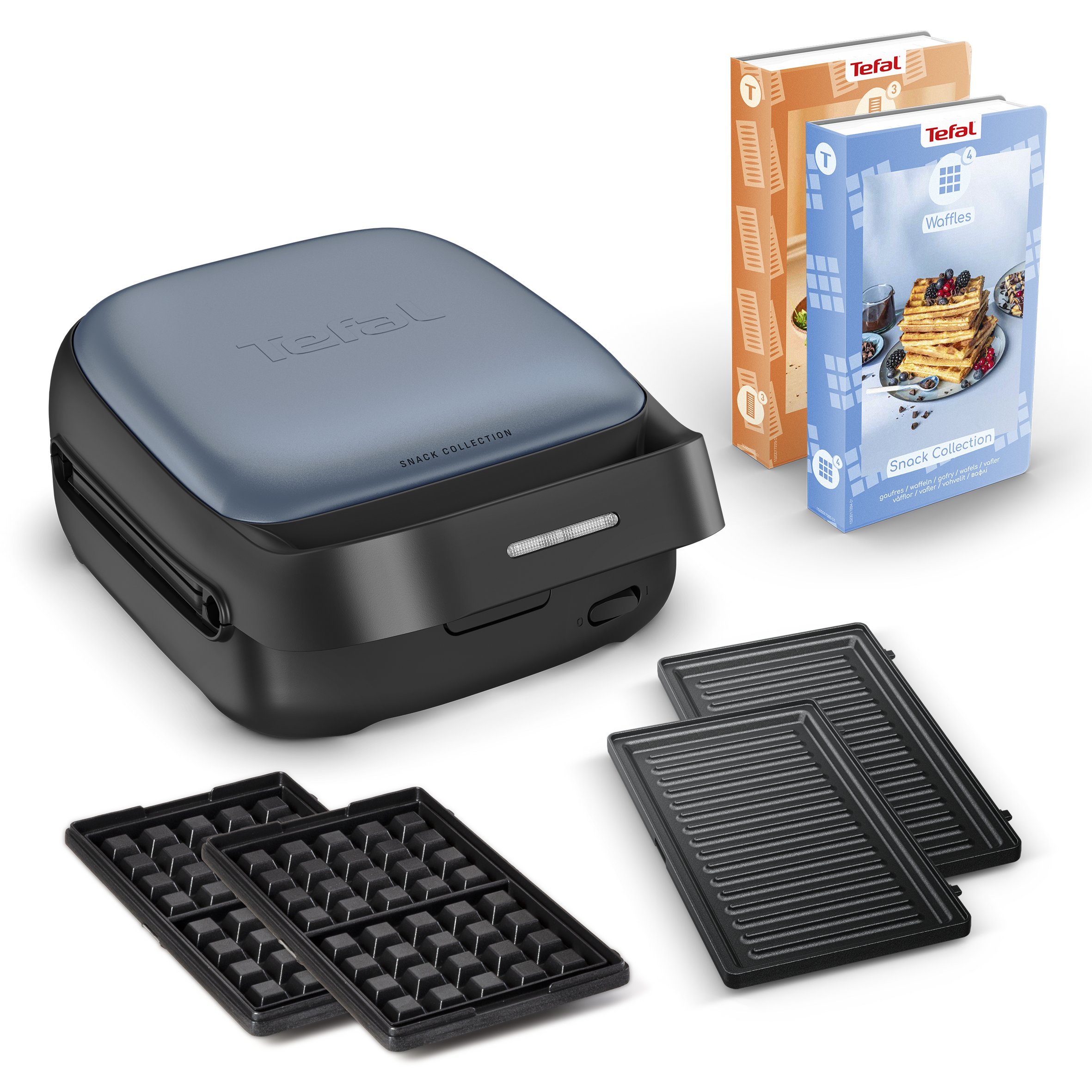 Snack Collection Aqua, Appareil à gaufre et croque-monsieur + 2 jeux de plaques