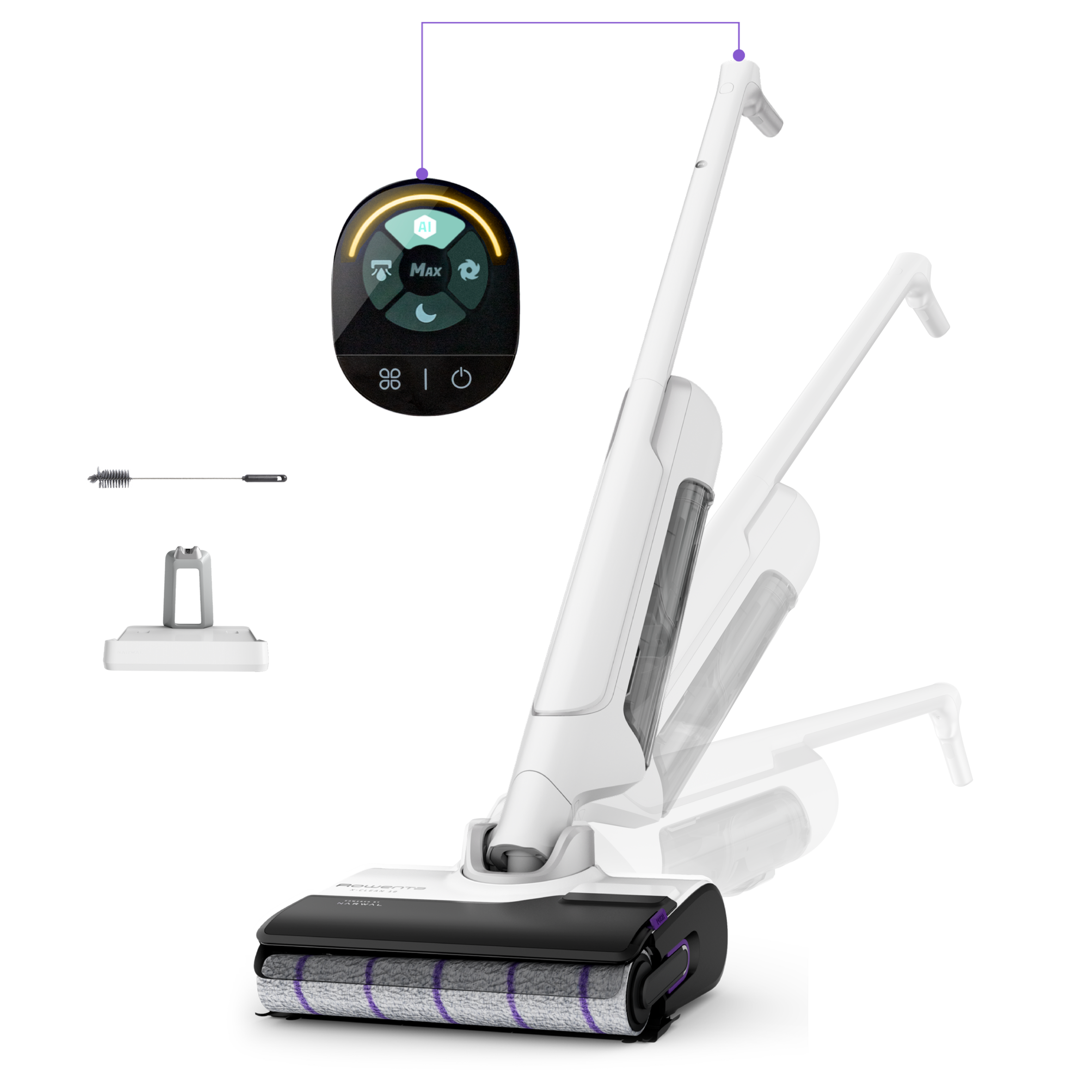 X-Clean 10 de Rowenta, Fregona Eléctrica Sin Cable, Tecnología Wet & Dry, Gran Autonomía, Autolimpieza y Secado Automático,18kPA 