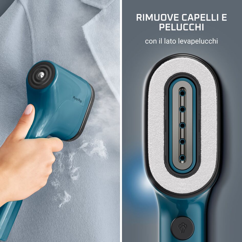 Pure Pop, Stiratore Verticale Portatile, Pad Reversibile, Blue Blu