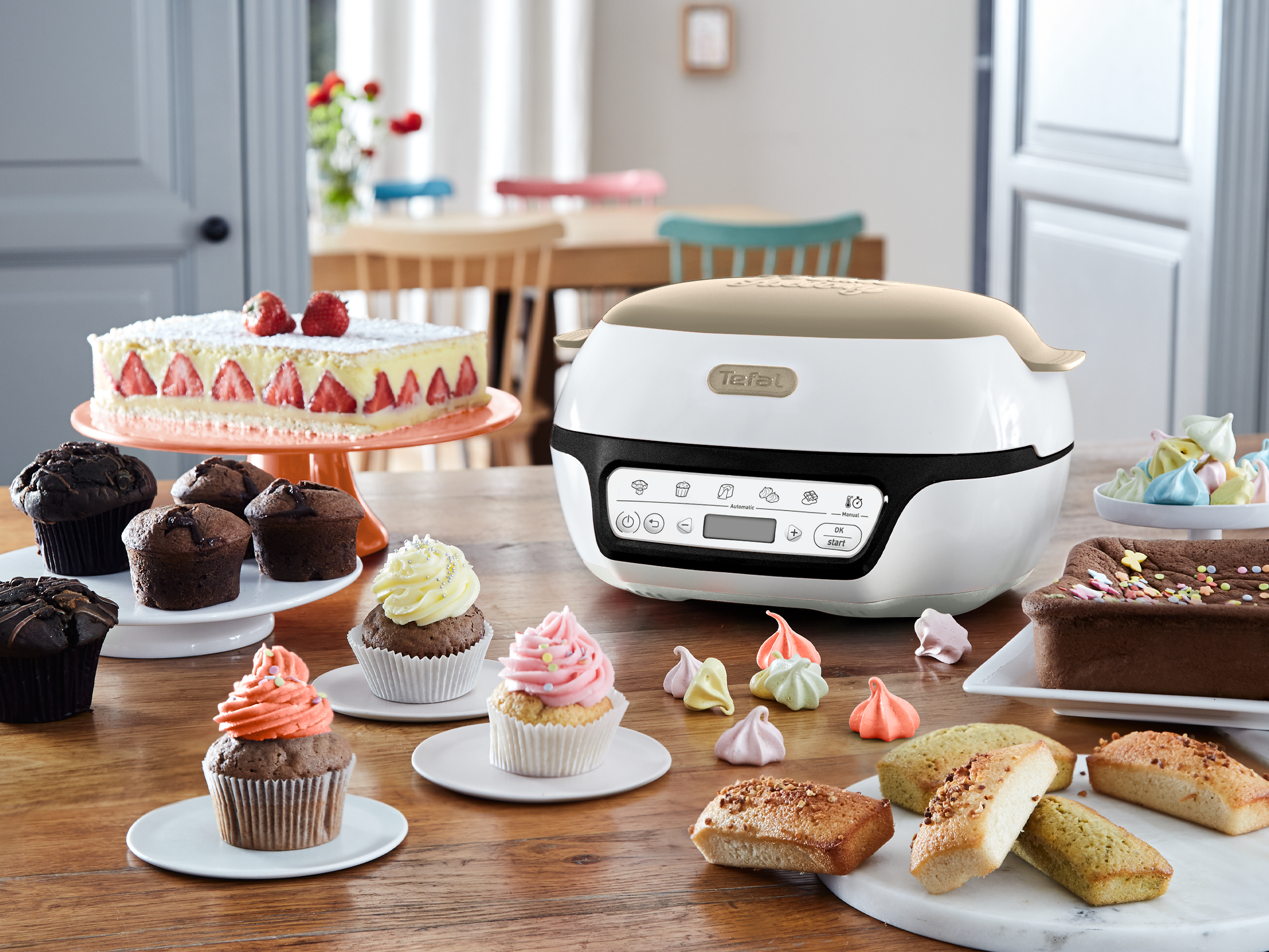 Machine à Gâteau Tefal Cake Factory - 5 Programmes Automatiques - Moule Antiadhésif Inclus - KD804910