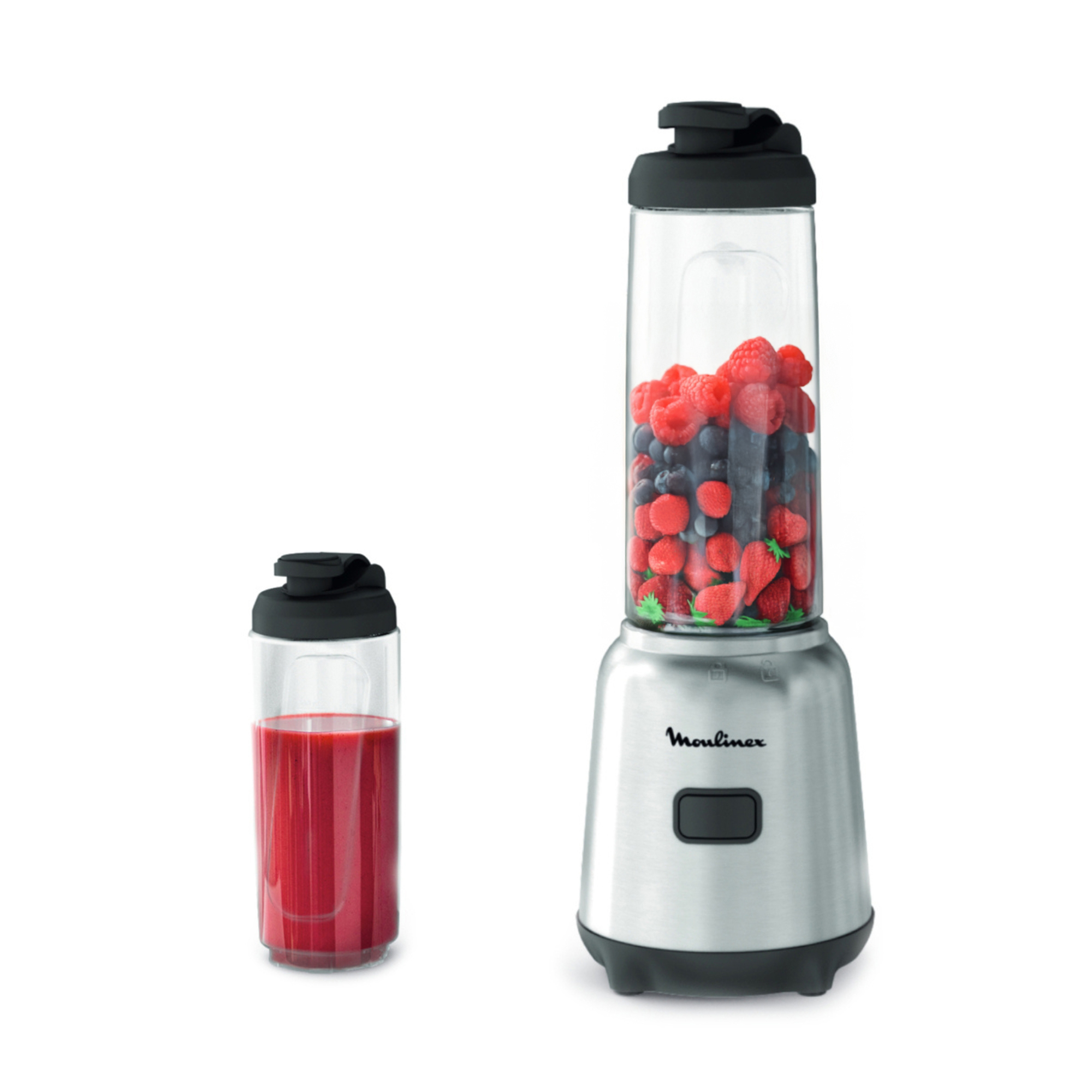 Mix&Move, Mini blender, 2 bouteilles, 300W,  Gris métal